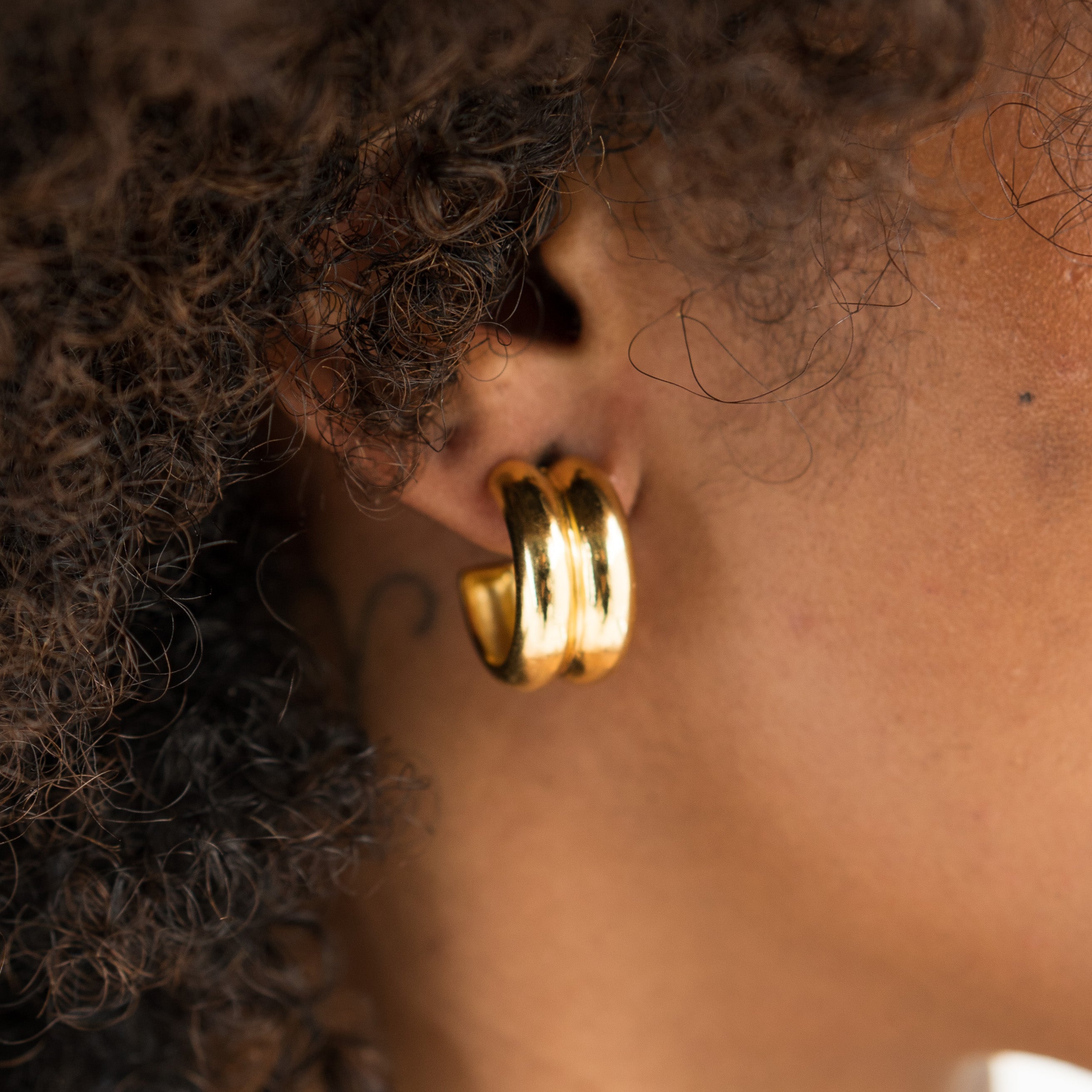 Waterproof Twin Gold Hoops
