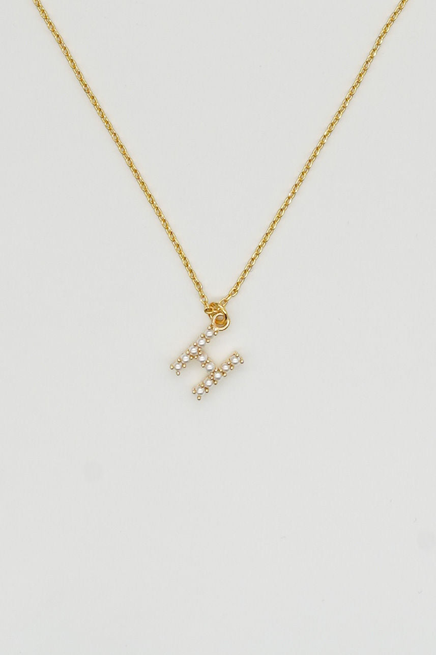 Dainty Love Pearl Initial Necklace