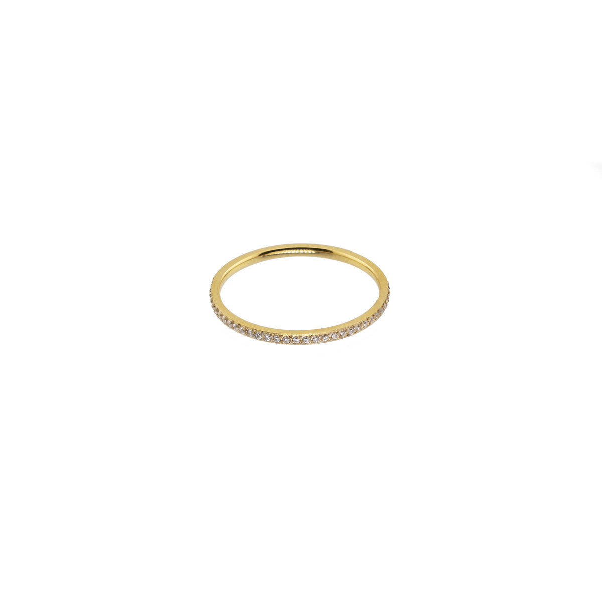 Waterproof Gold Dainty Tennis Ring Band
