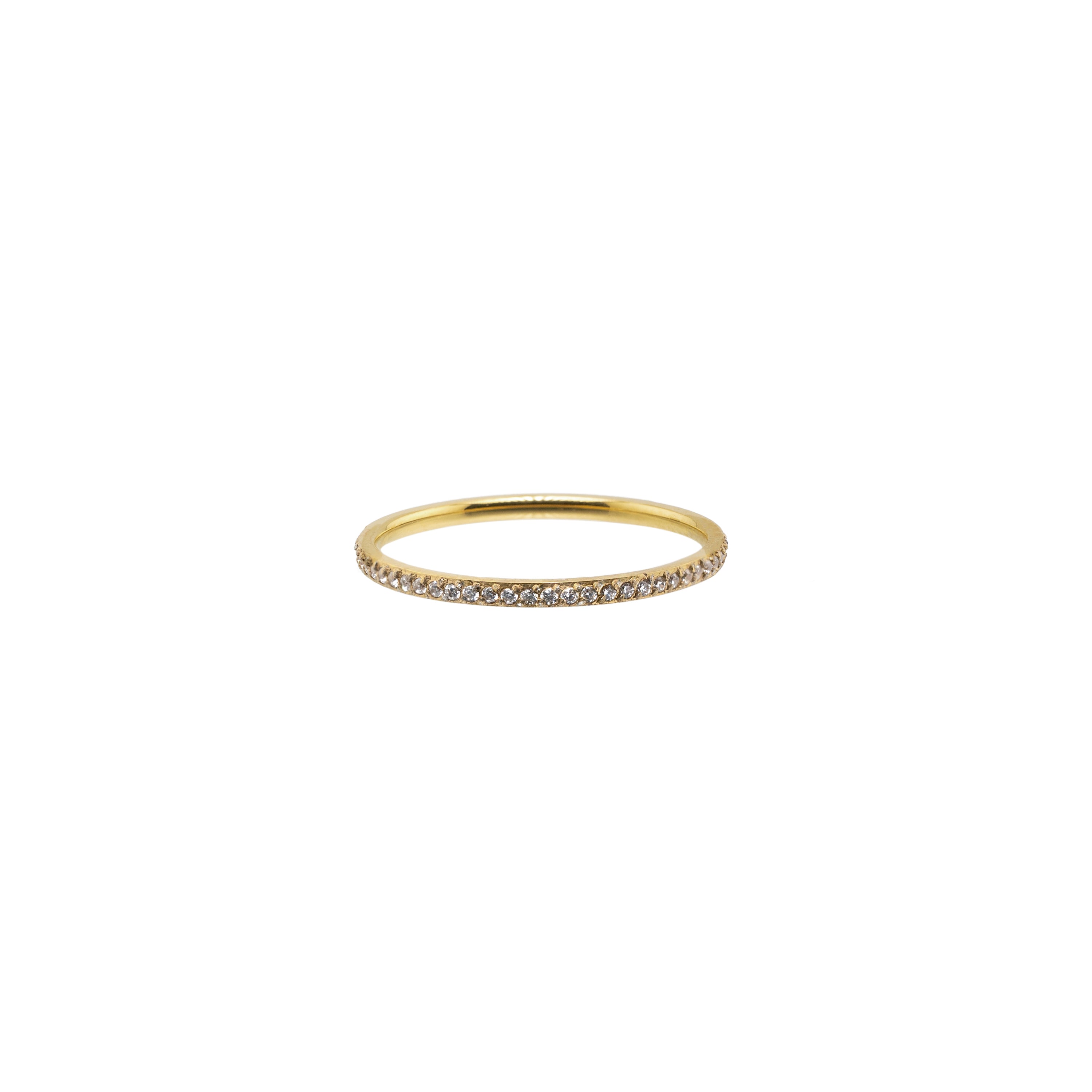 Waterproof Gold Dainty Diamond Ring Band