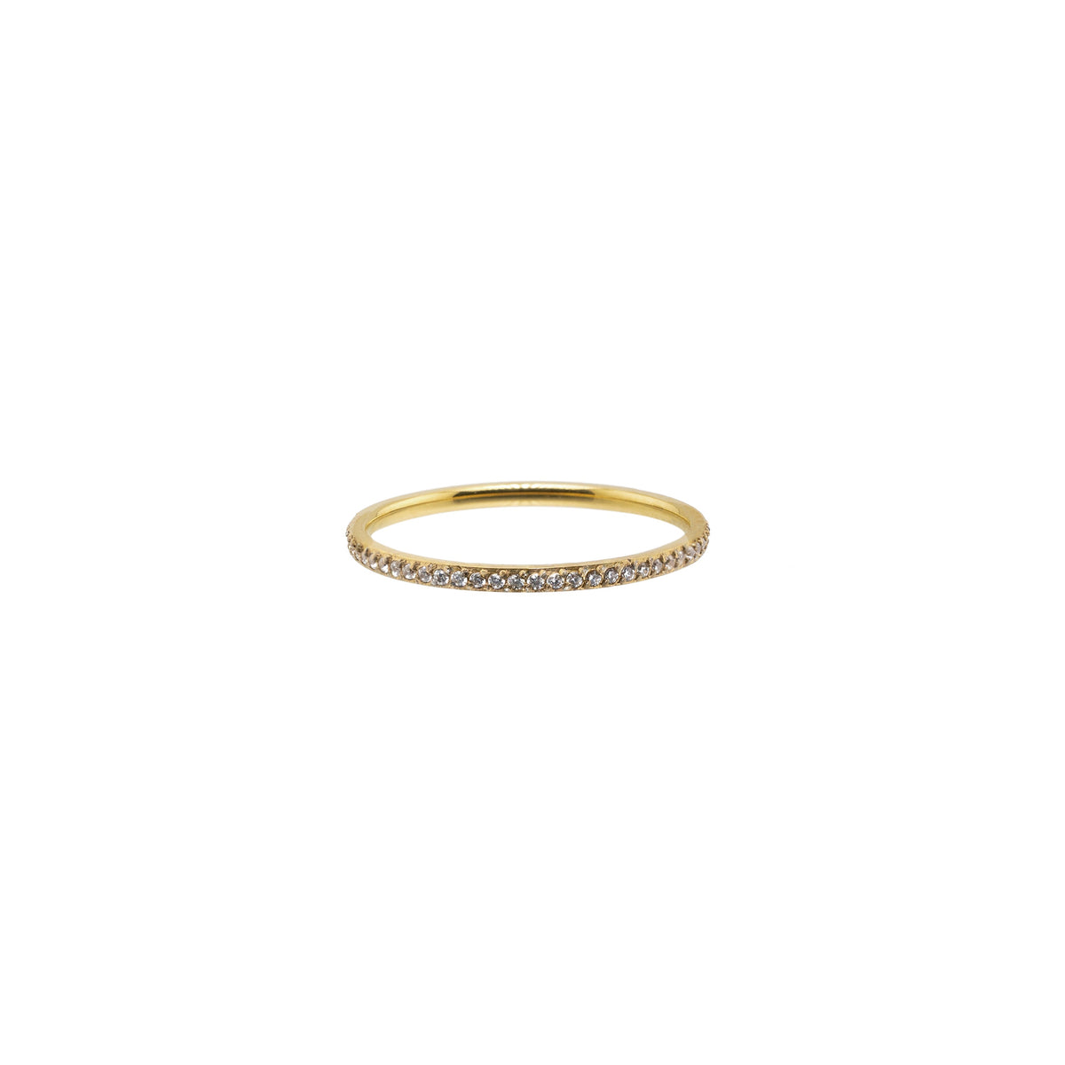 Waterproof Gold Dainty Tennis Ring Band