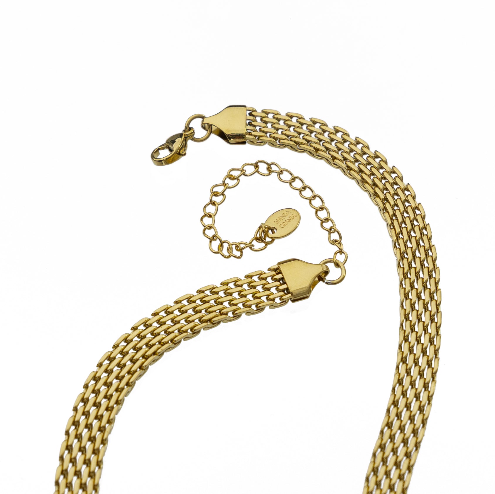 Waterproof Large Gold Braided Necklace
