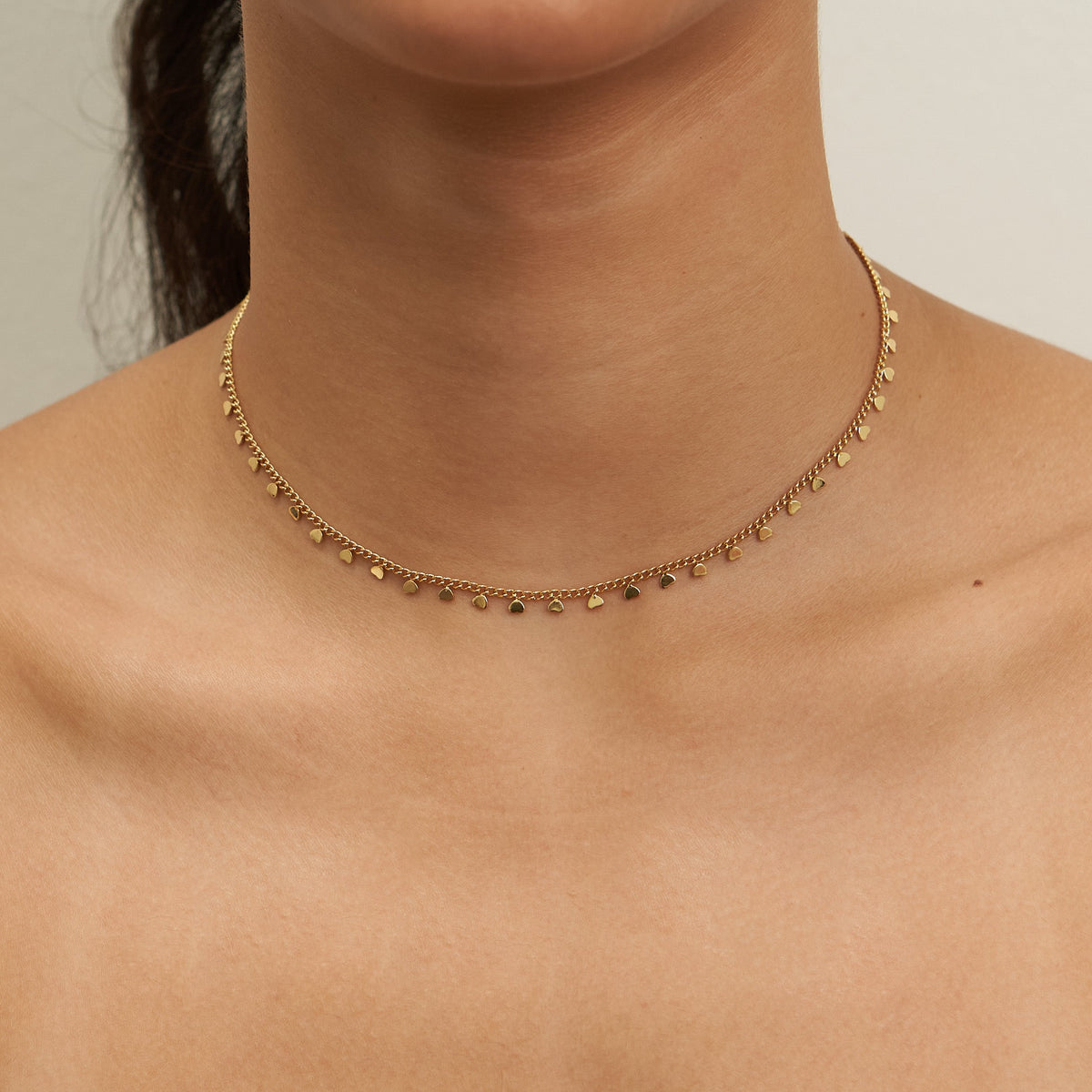 18K Gold Lined Heart Choker