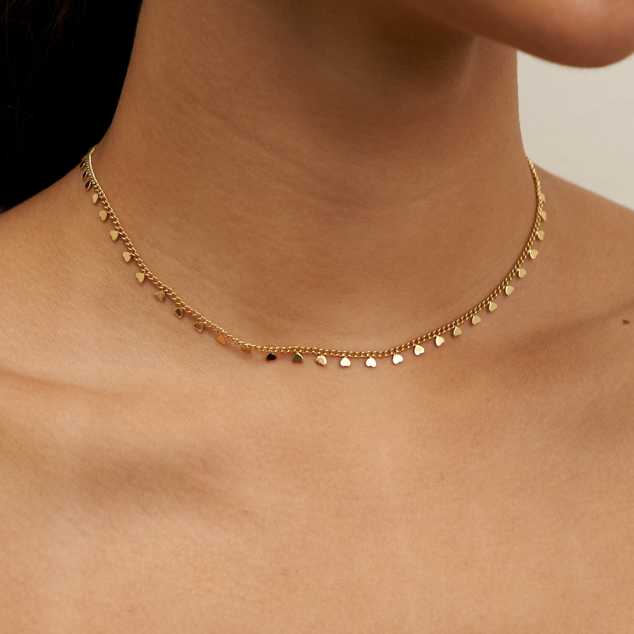 18K Gold Lined Heart Choker