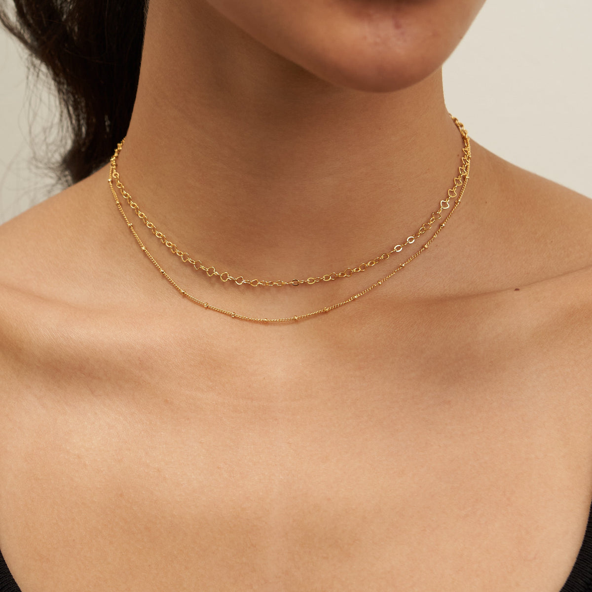 18K Gold Satellite Layered Choker