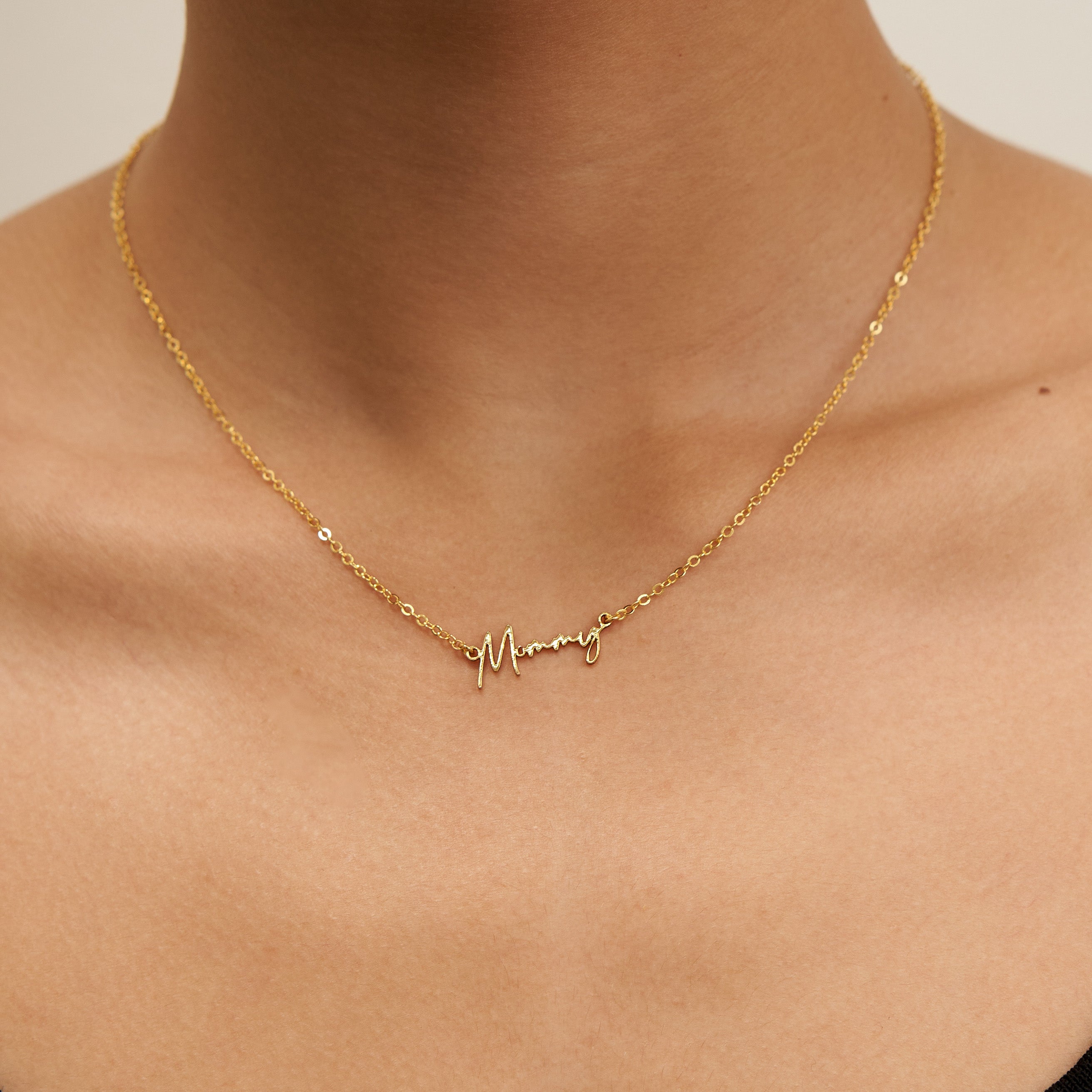 24K Gold Mommy Pendant Necklace