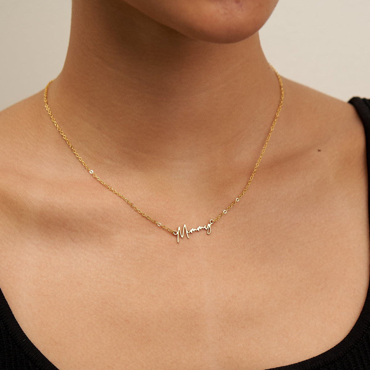 24K Gold Mommy Pendant Necklace
