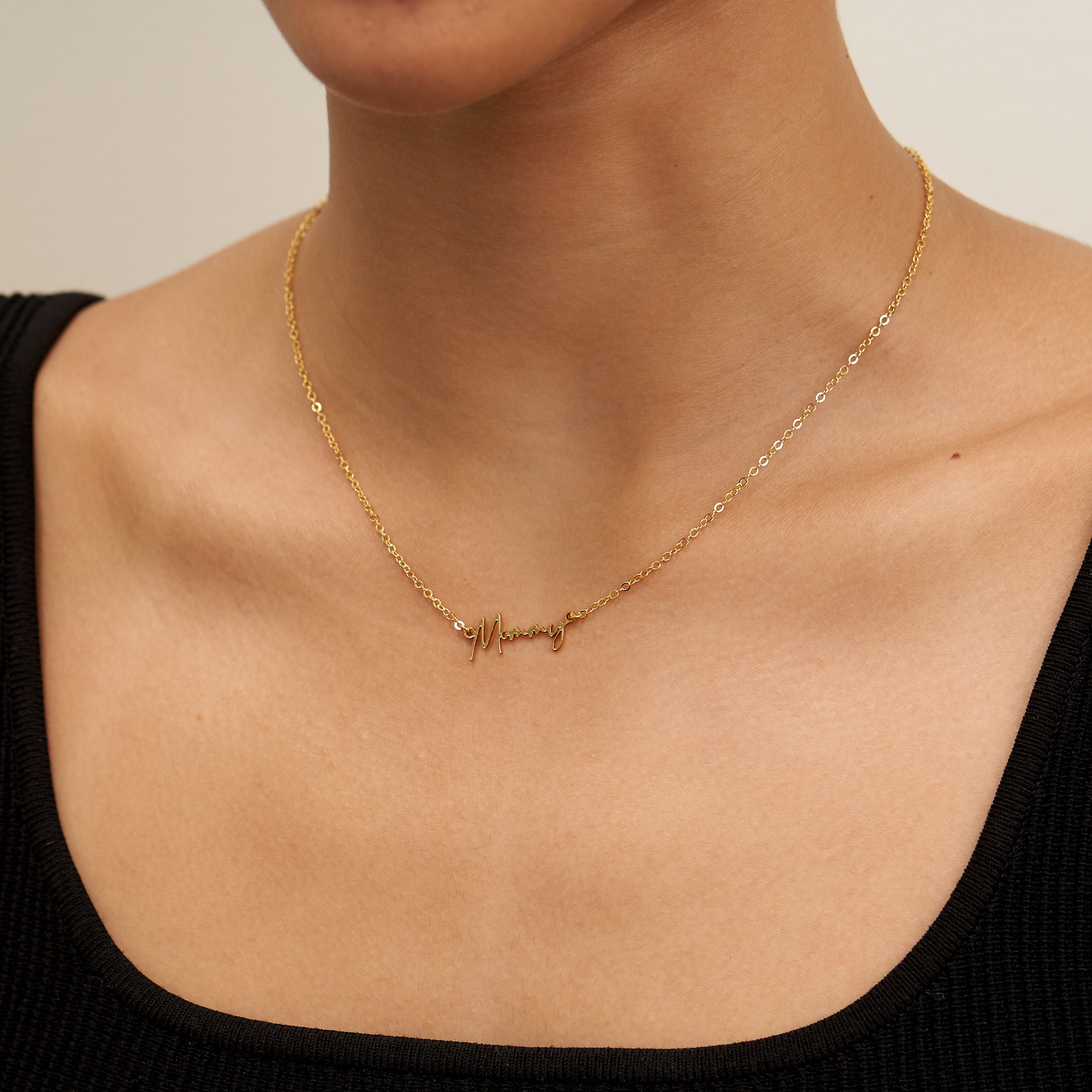 24K Gold Mommy Pendant Necklace