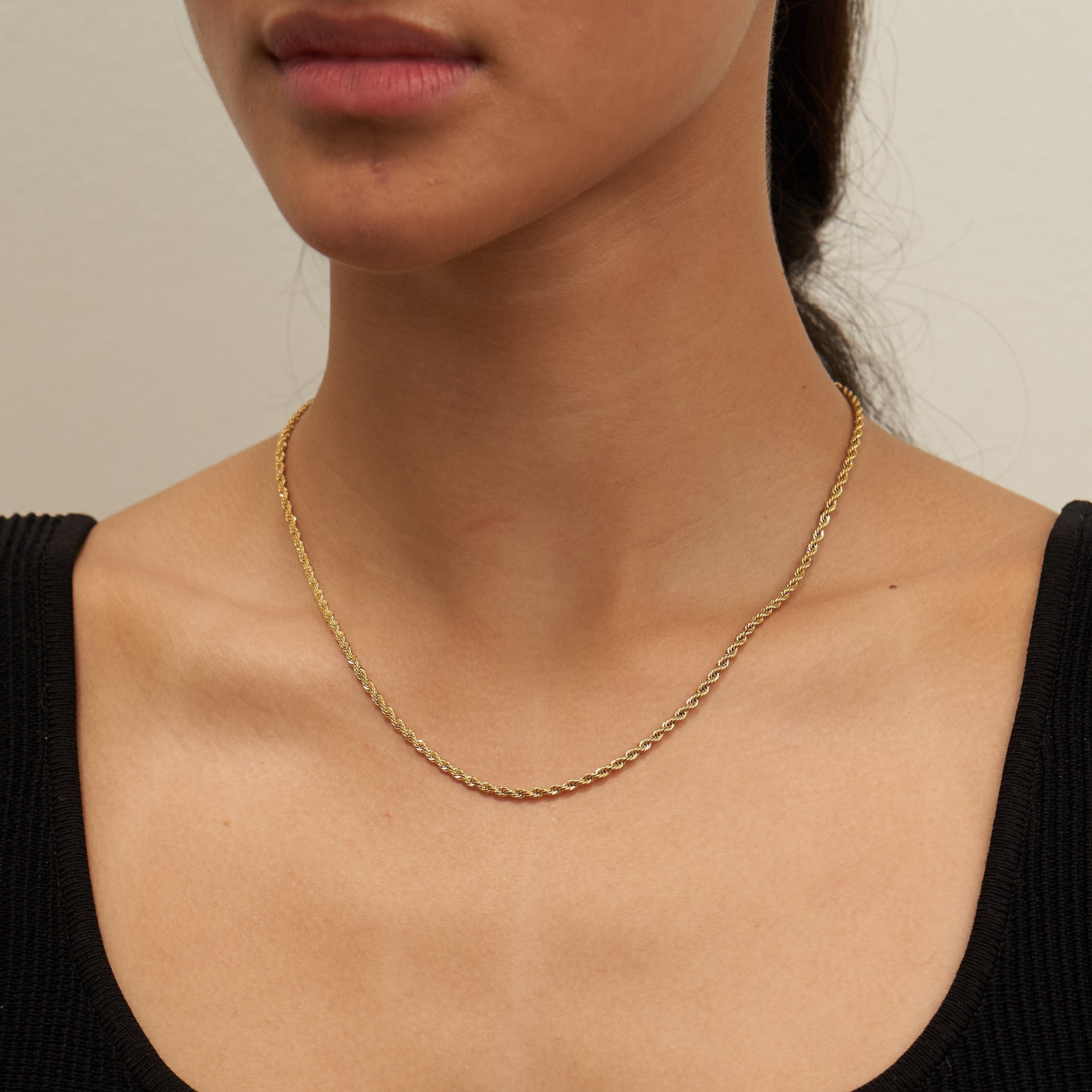 Waterproof Gold Rope Chain Necklace