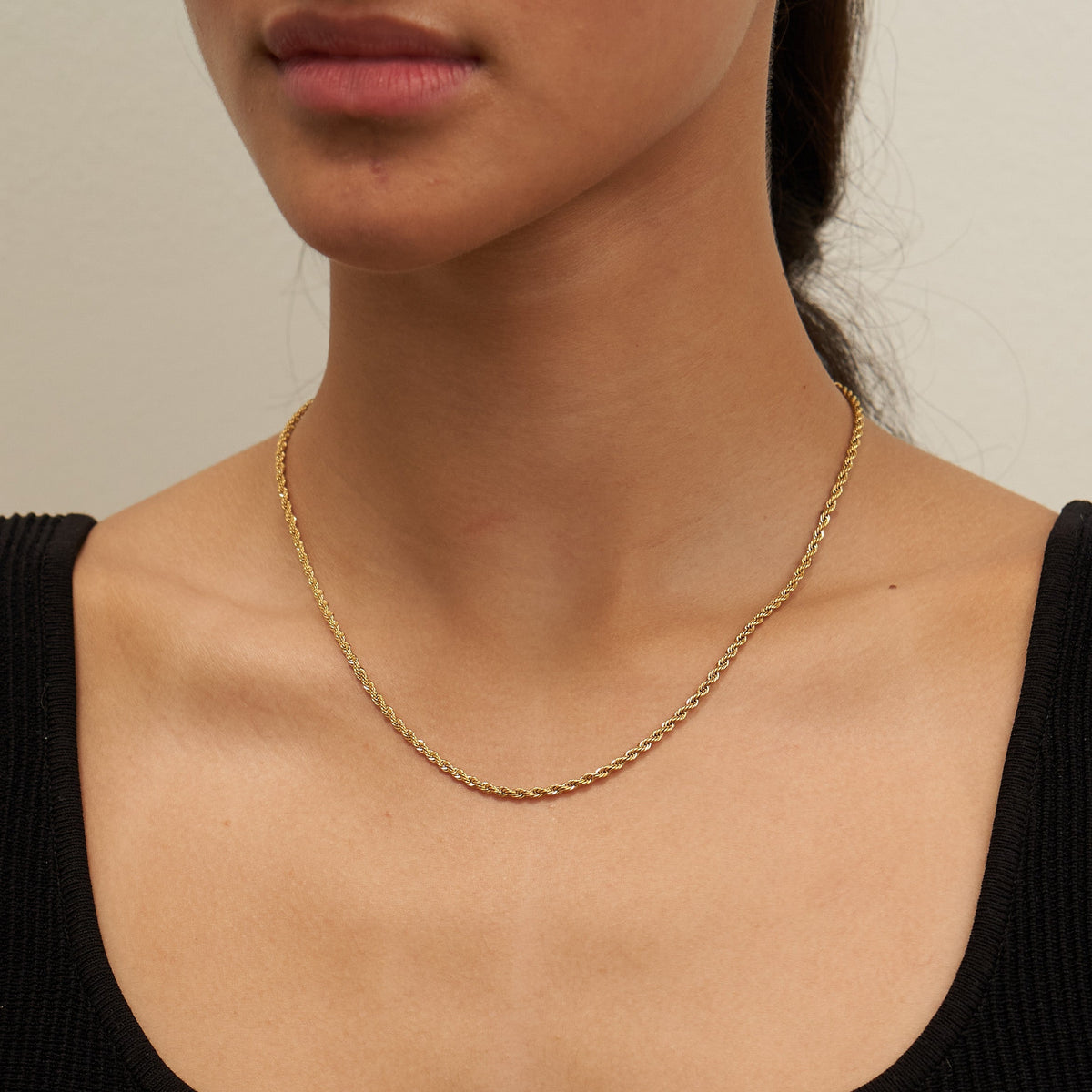 Waterproof Gold Rope Chain Necklace