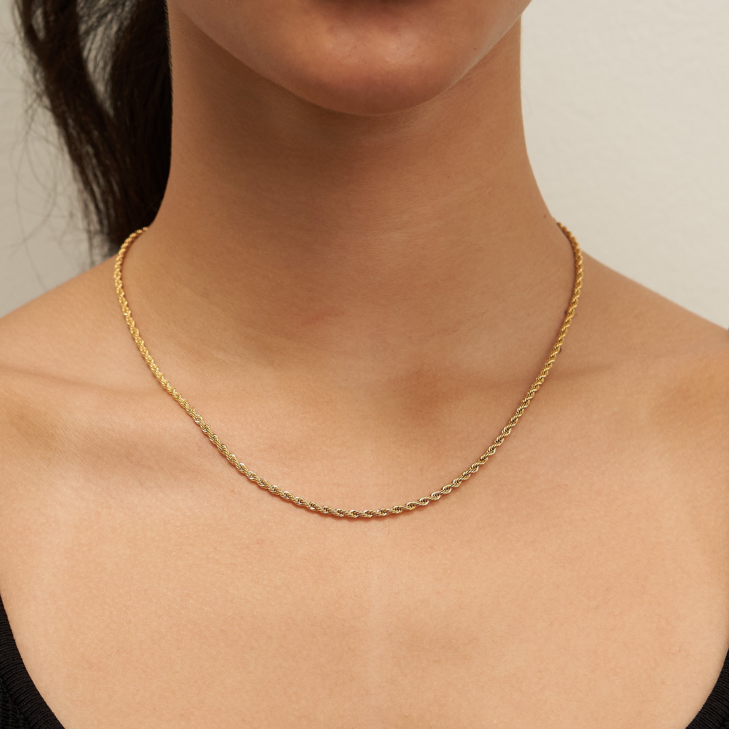 Waterproof Gold Rope Chain Necklace
