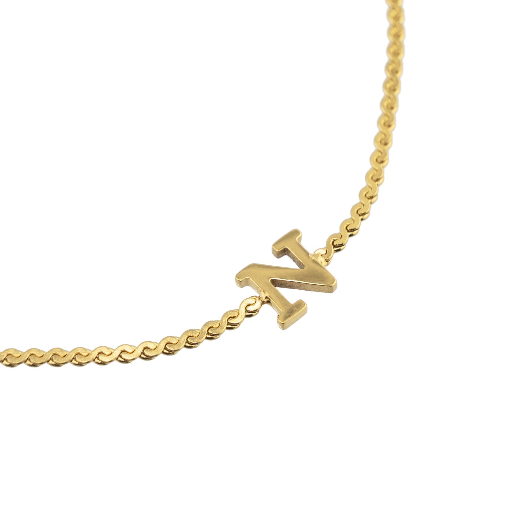 Waterproof Dainty Gold Initial Bracelet