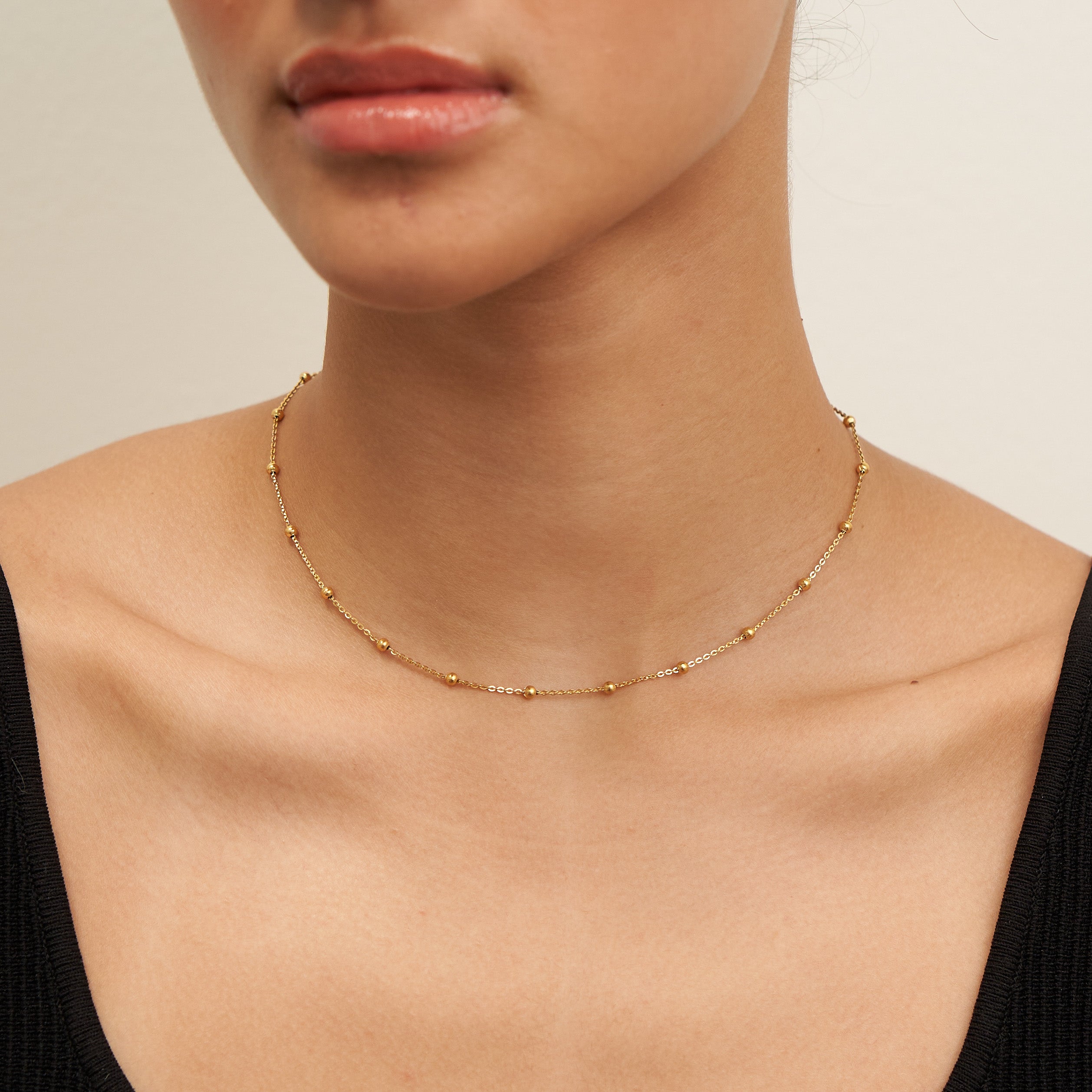 Waterproof Large Dotted Gold Necklace Chain