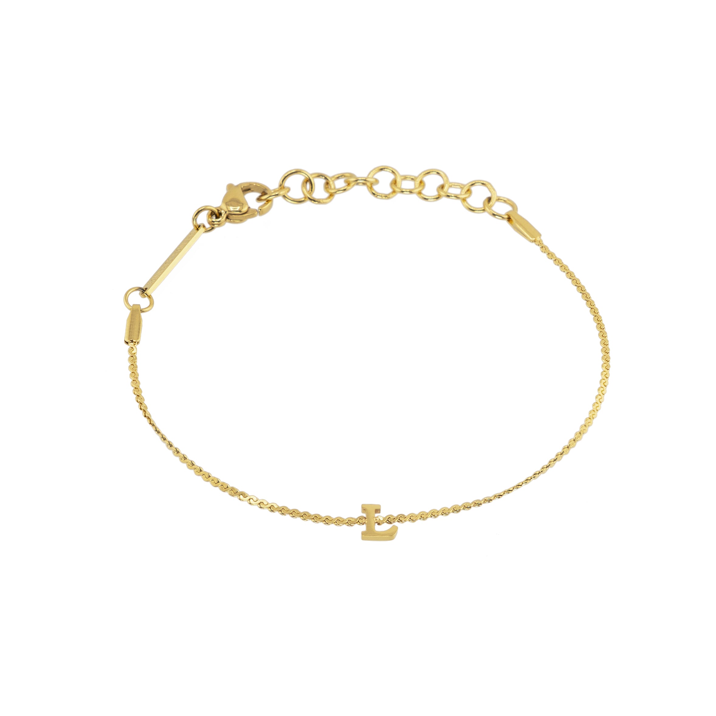 Waterproof Dainty Gold Initial Bracelet