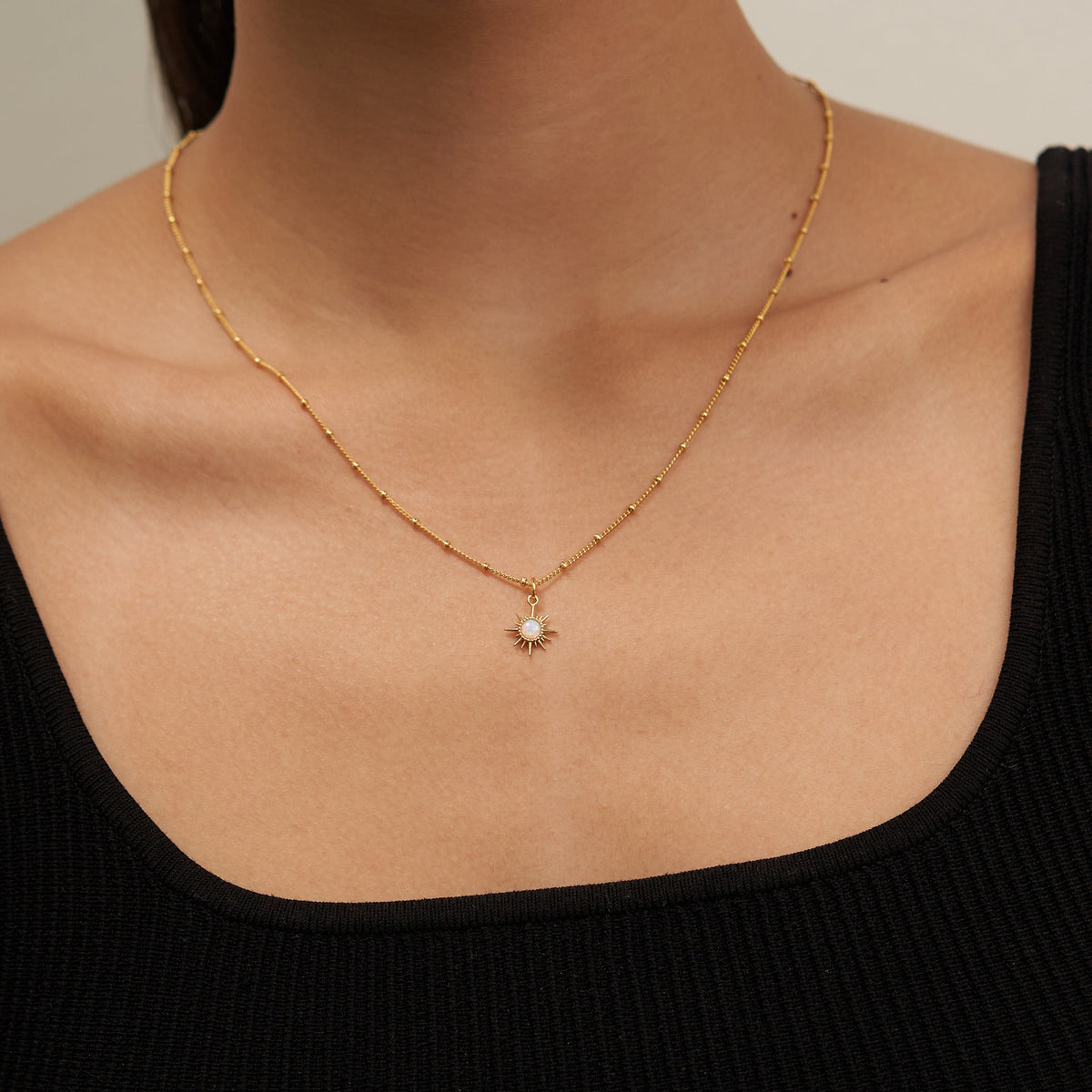 18K Gold Opal Constellation Pendant Necklace