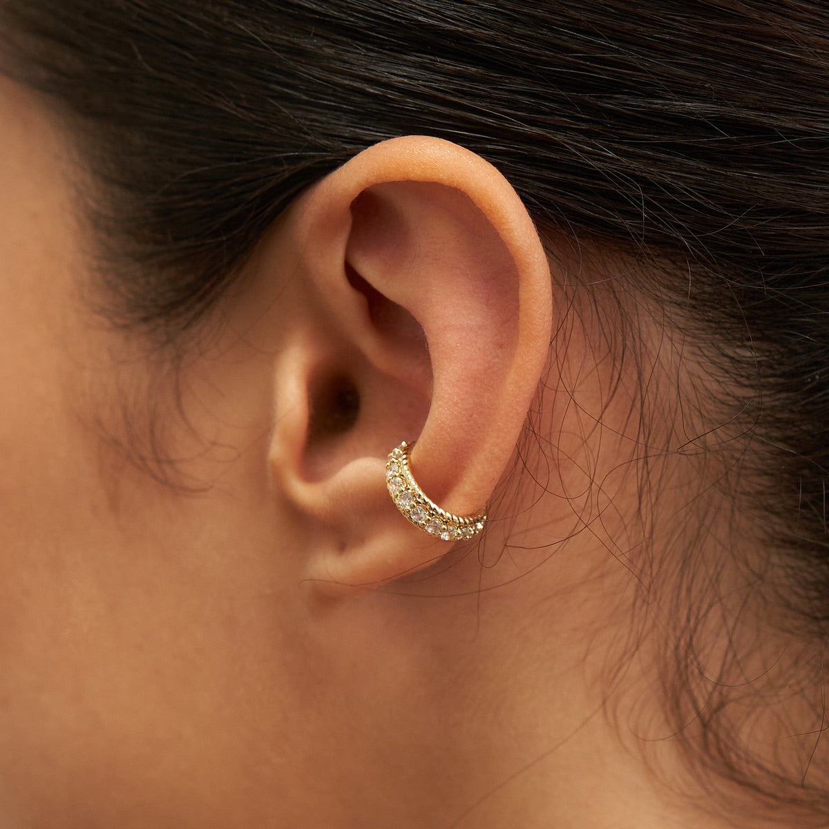 18K Gold Shiny Ear Cuff
