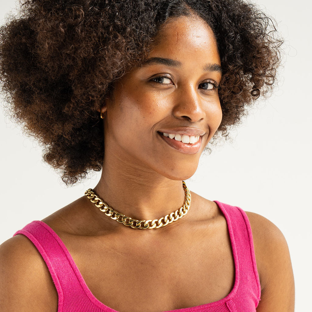 18K Gold Chunky Link Necklace