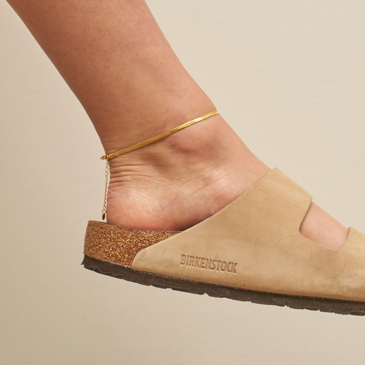 Waterproof Gold Herringbone Anklet