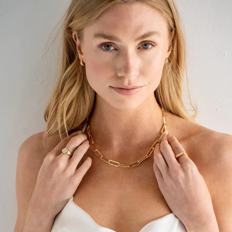 18K Gold Chunky Paperclip Chain Necklace