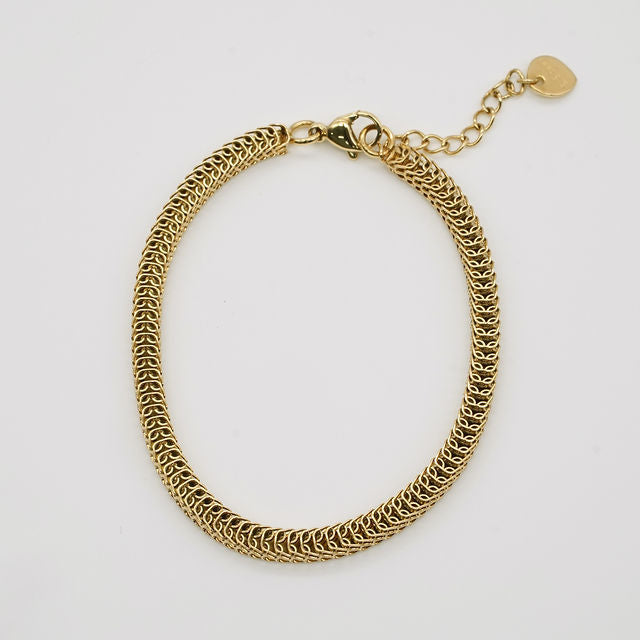 Waterproof Gold Accordion Chain Bracelet