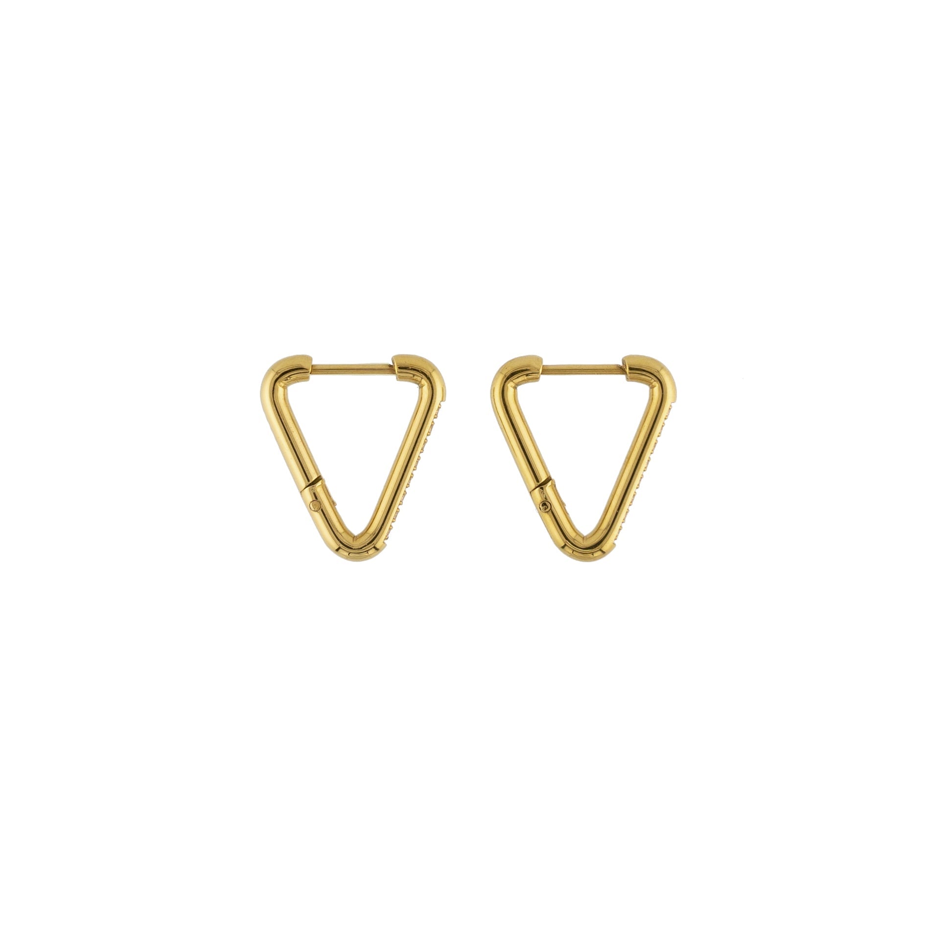 Waterproof Gold Triangle Diamond Hoops