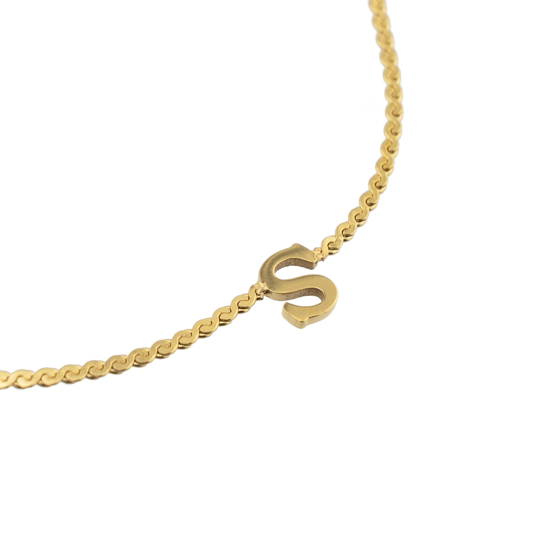 Waterproof Dainty Gold Initial Bracelet