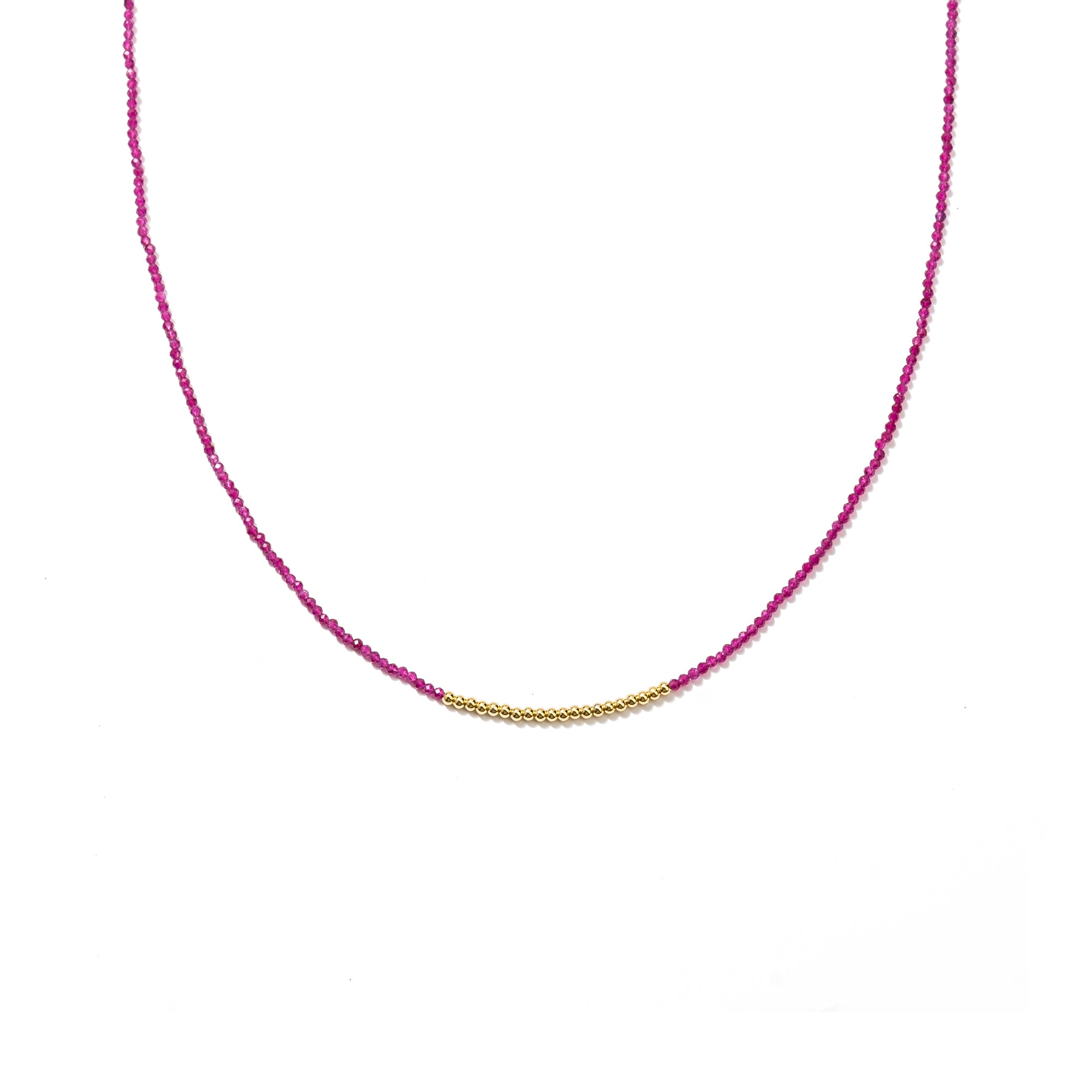 Waterproof Magenta Beads Necklace
