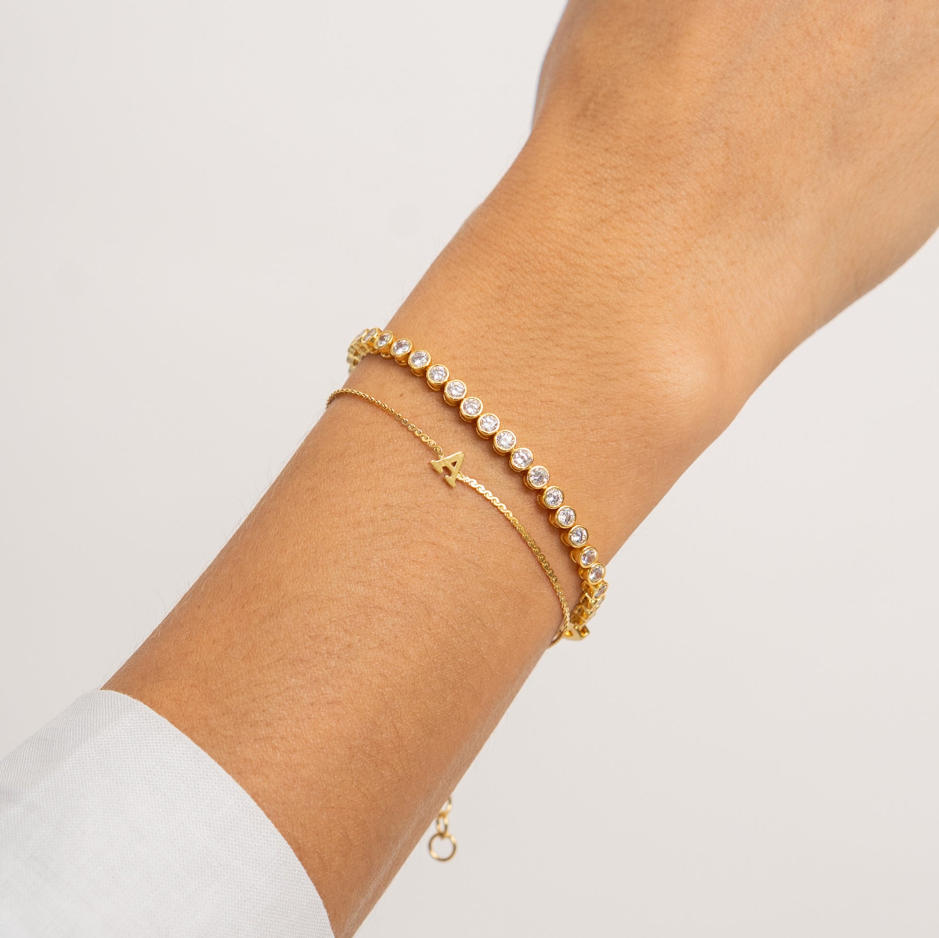 Waterproof Dainty Gold Initial Bracelet
