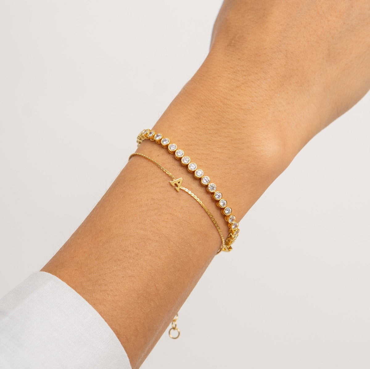 18K Gold Round Brilliant Tennis Bracelet