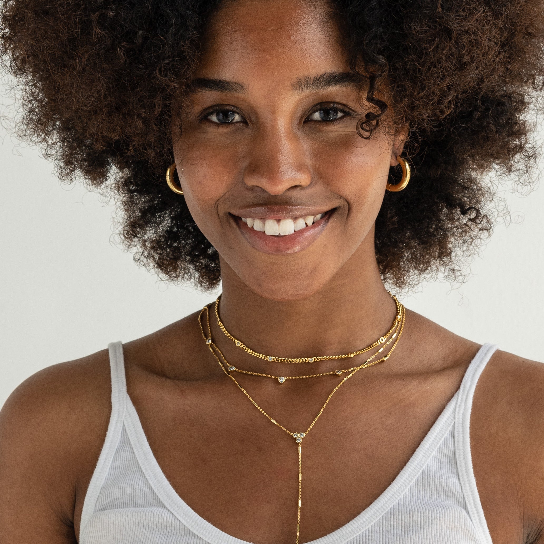 18K Gold Triangle Drop Necklace