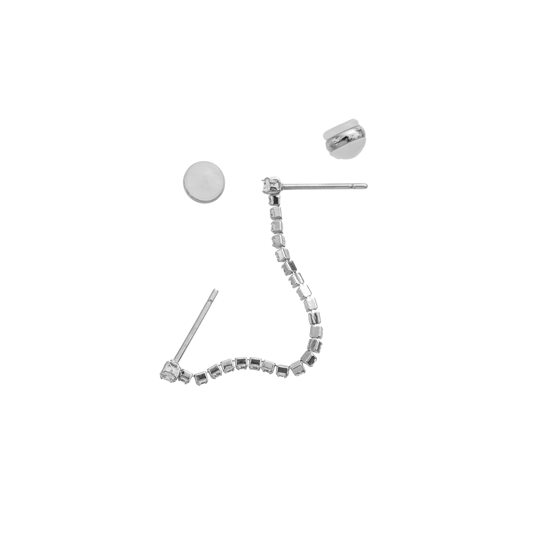 Waterproof Silver Tennis Double Studs