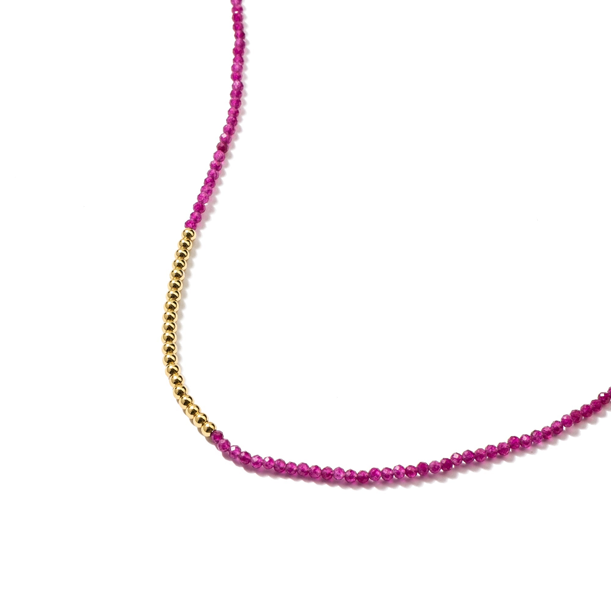 Waterproof Magenta Beads Necklace