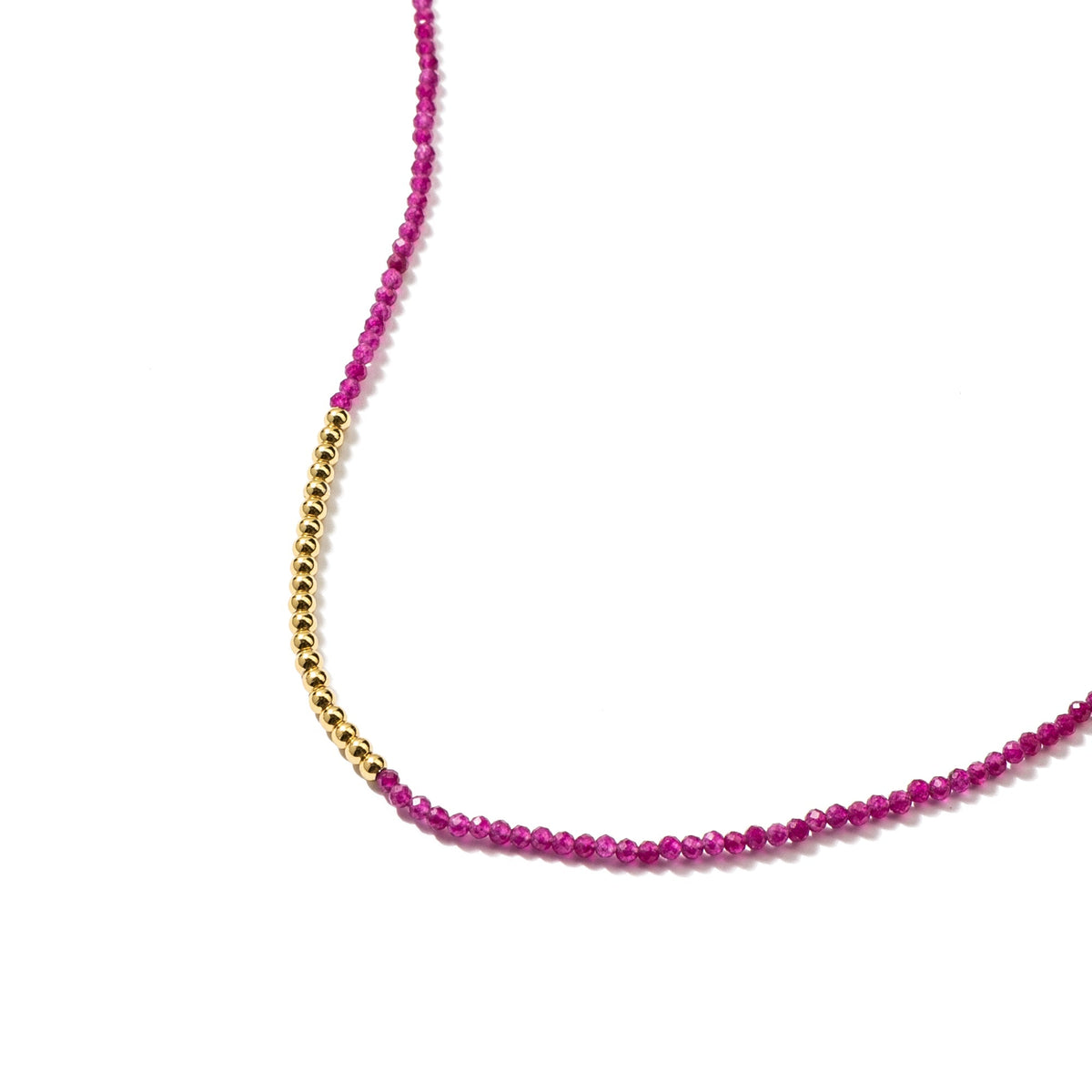 Waterproof Magenta Beads Necklace