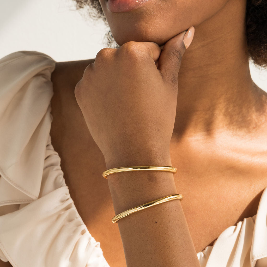 Waterproof Twin Gold Bangles