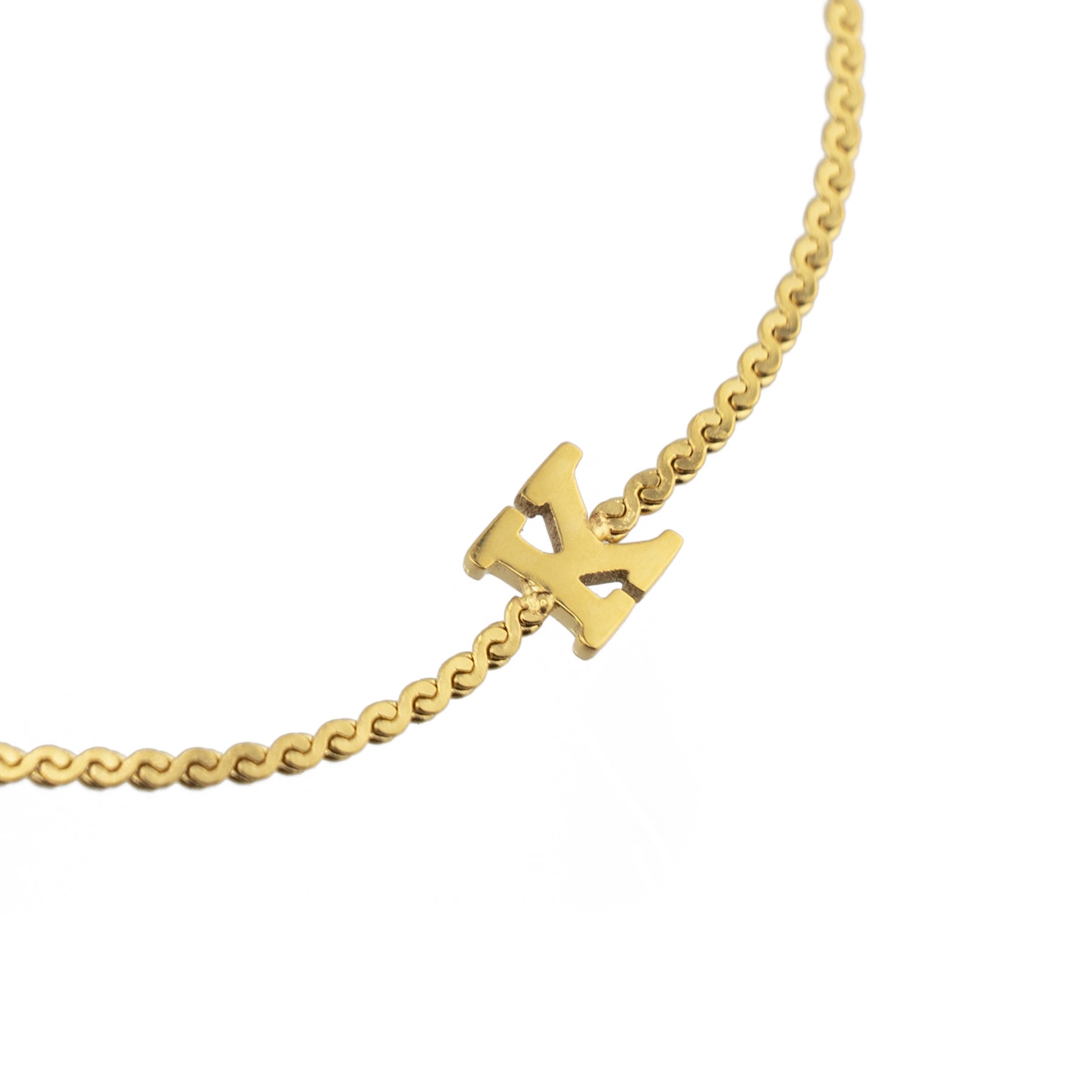 Waterproof Dainty Gold Initial Bracelet