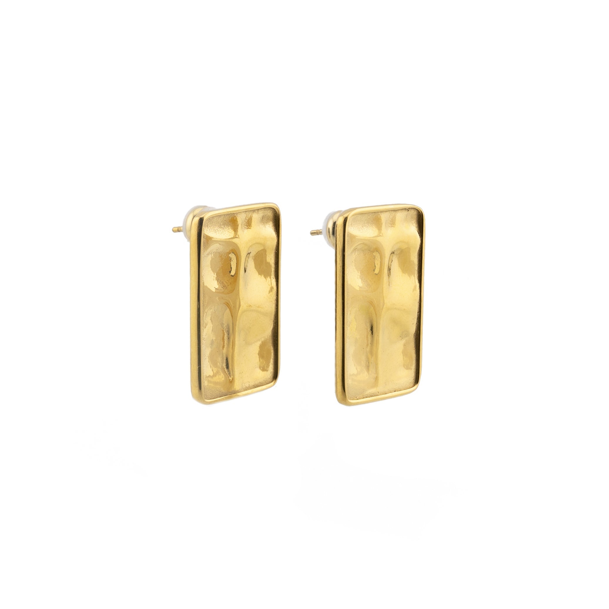 Waterproof Gold Statement Rectangular Earrings