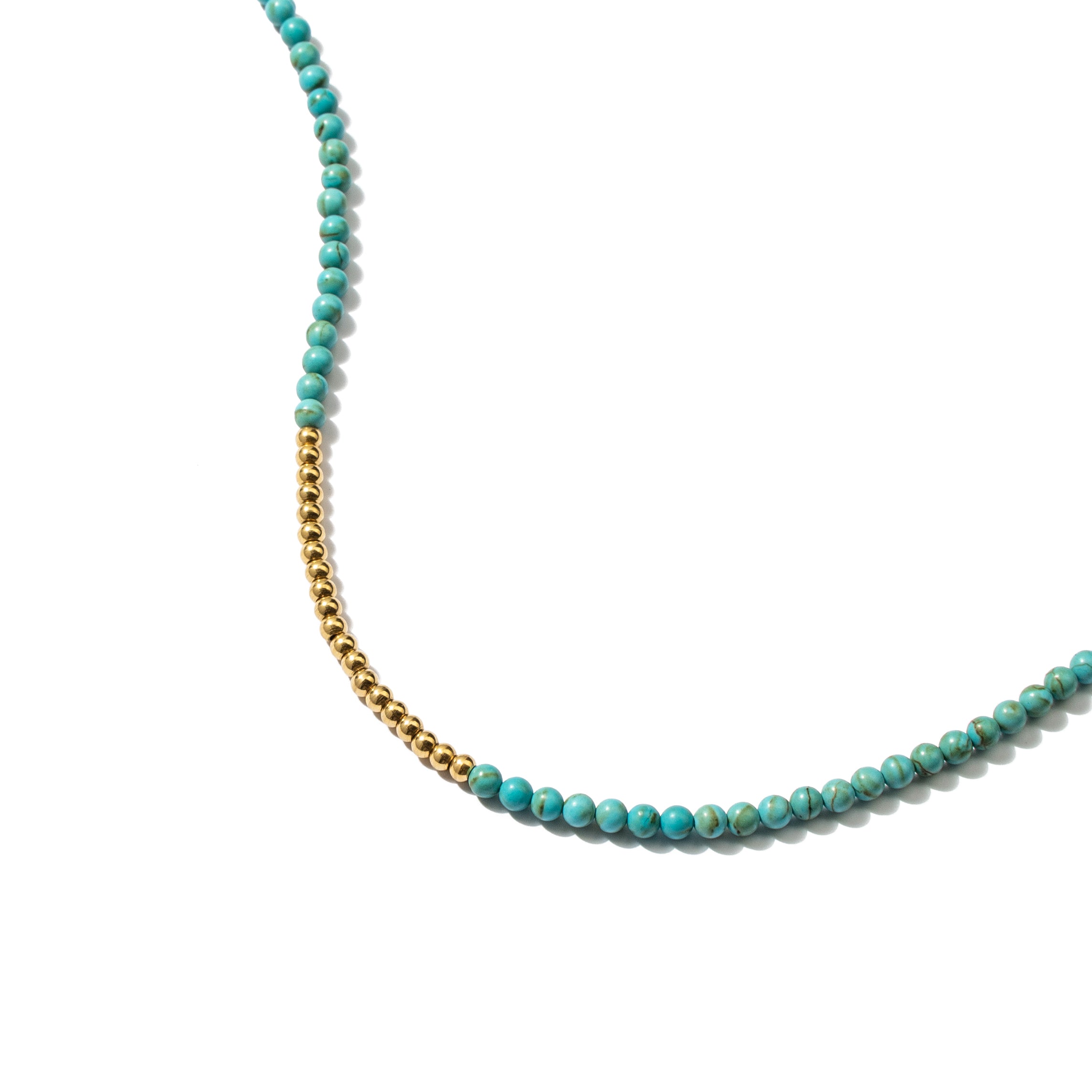 Waterproof Turquoise Beaded Necklace