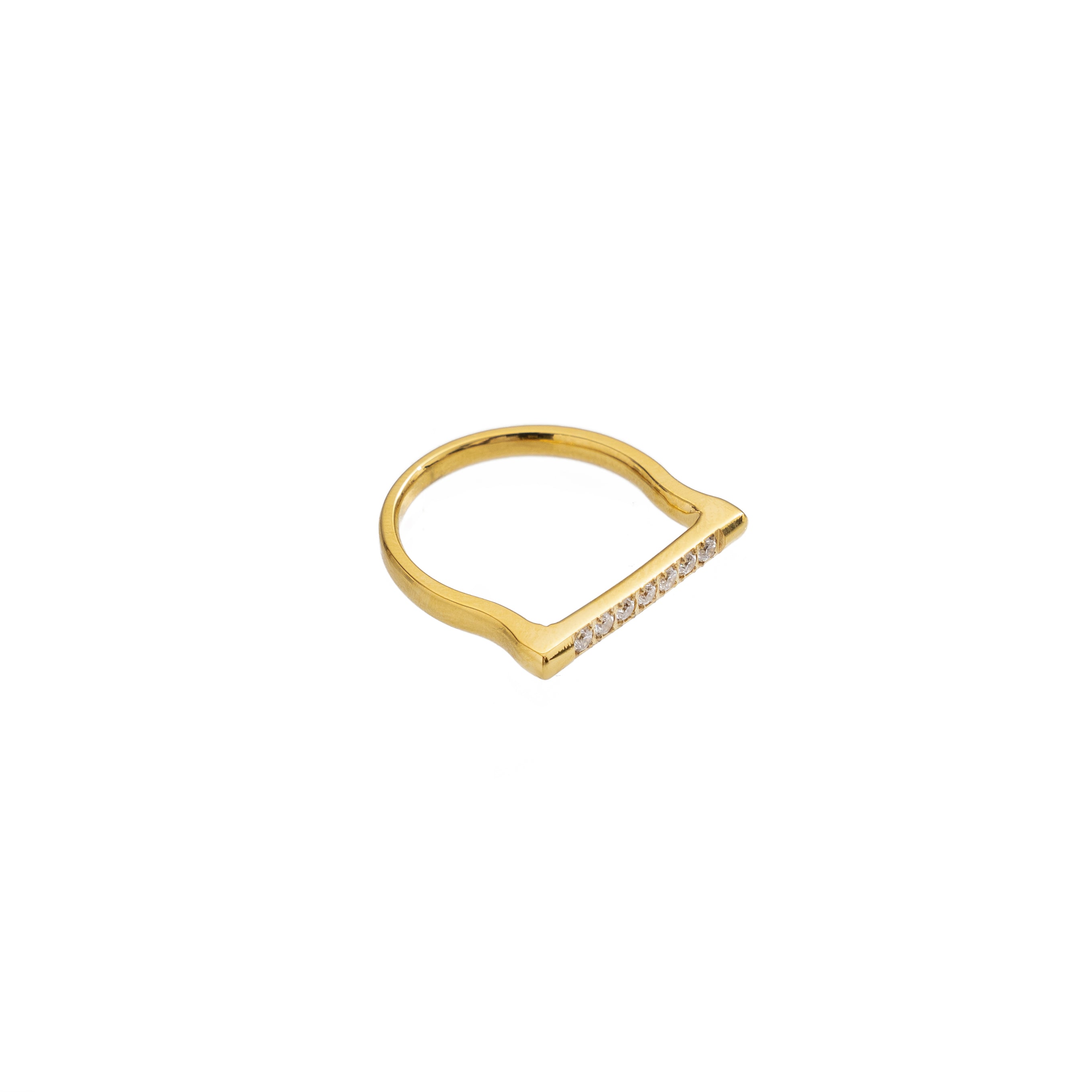 Waterproof Gold Tennis Bar Ring