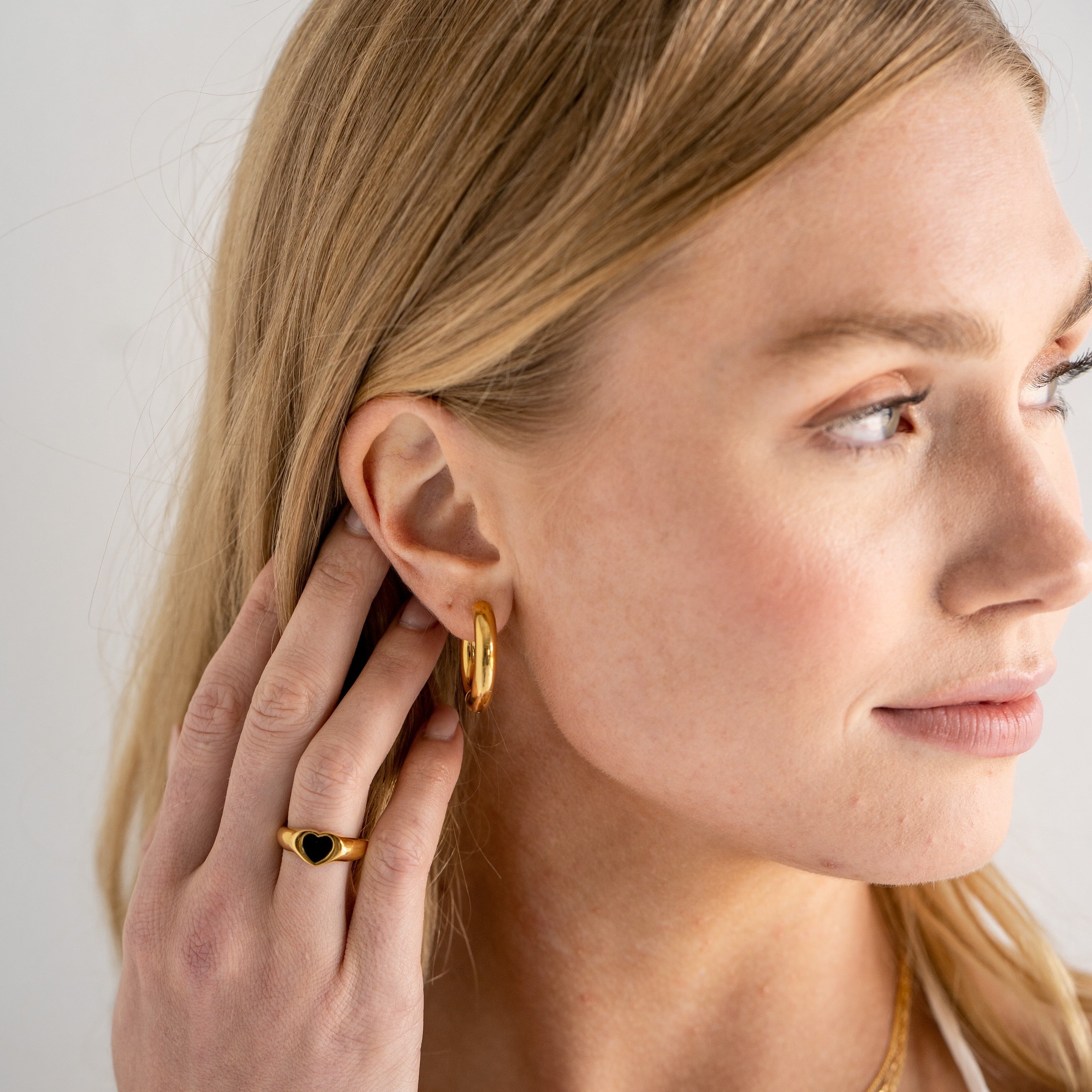 Waterproof Gold Chunky Hoops