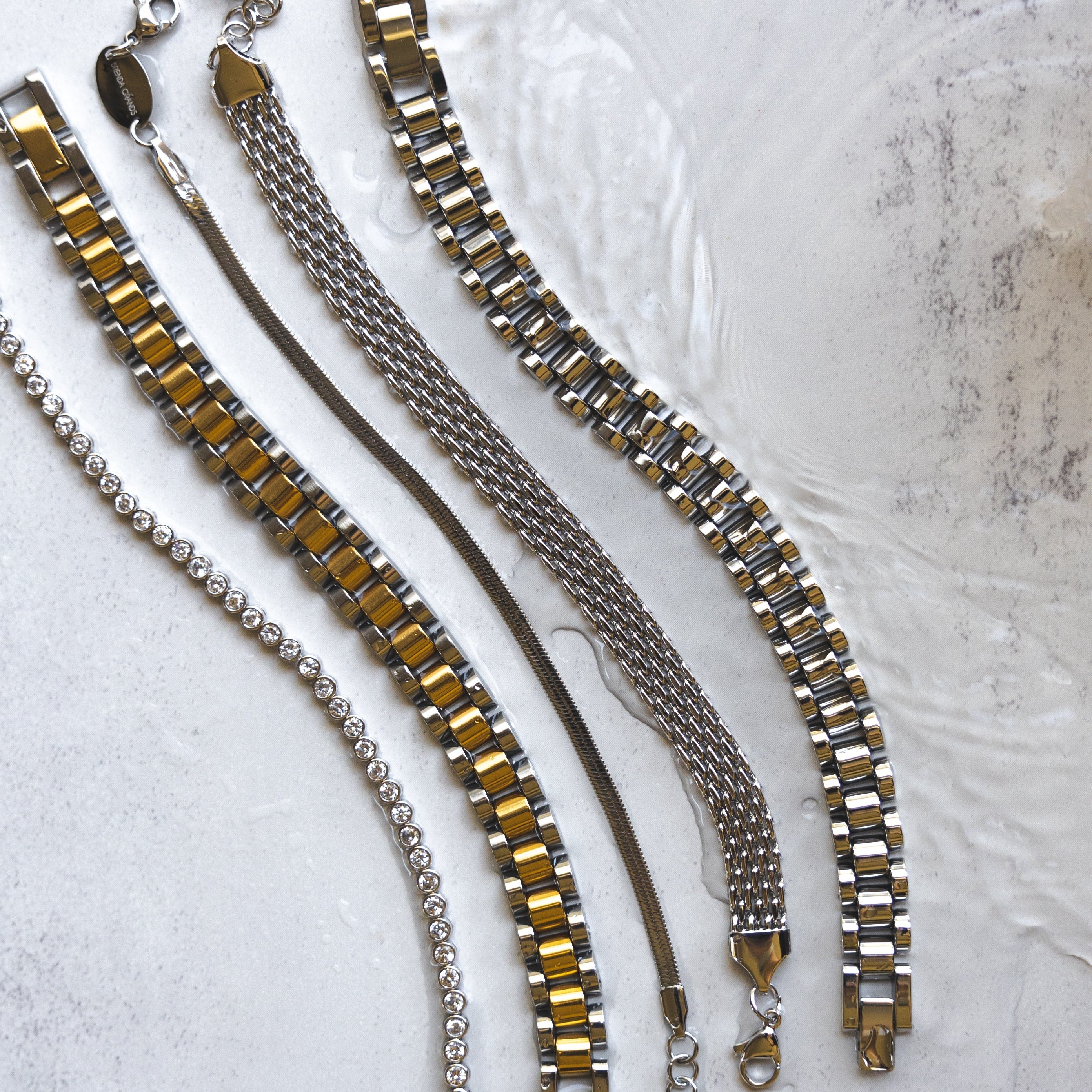 Waterproof Two Tone Watch Band Bracelet