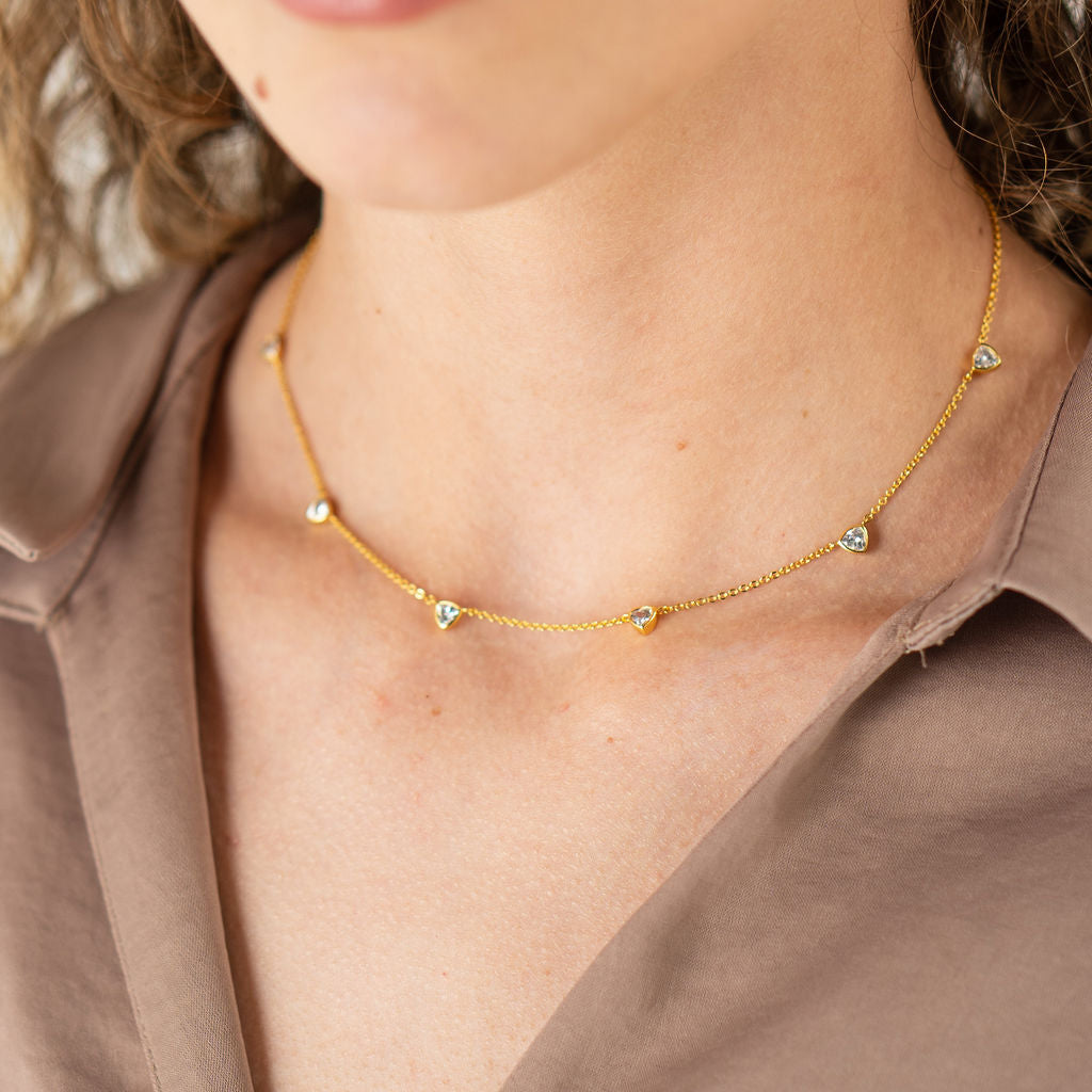 18K Gold Triangle Drop Necklace