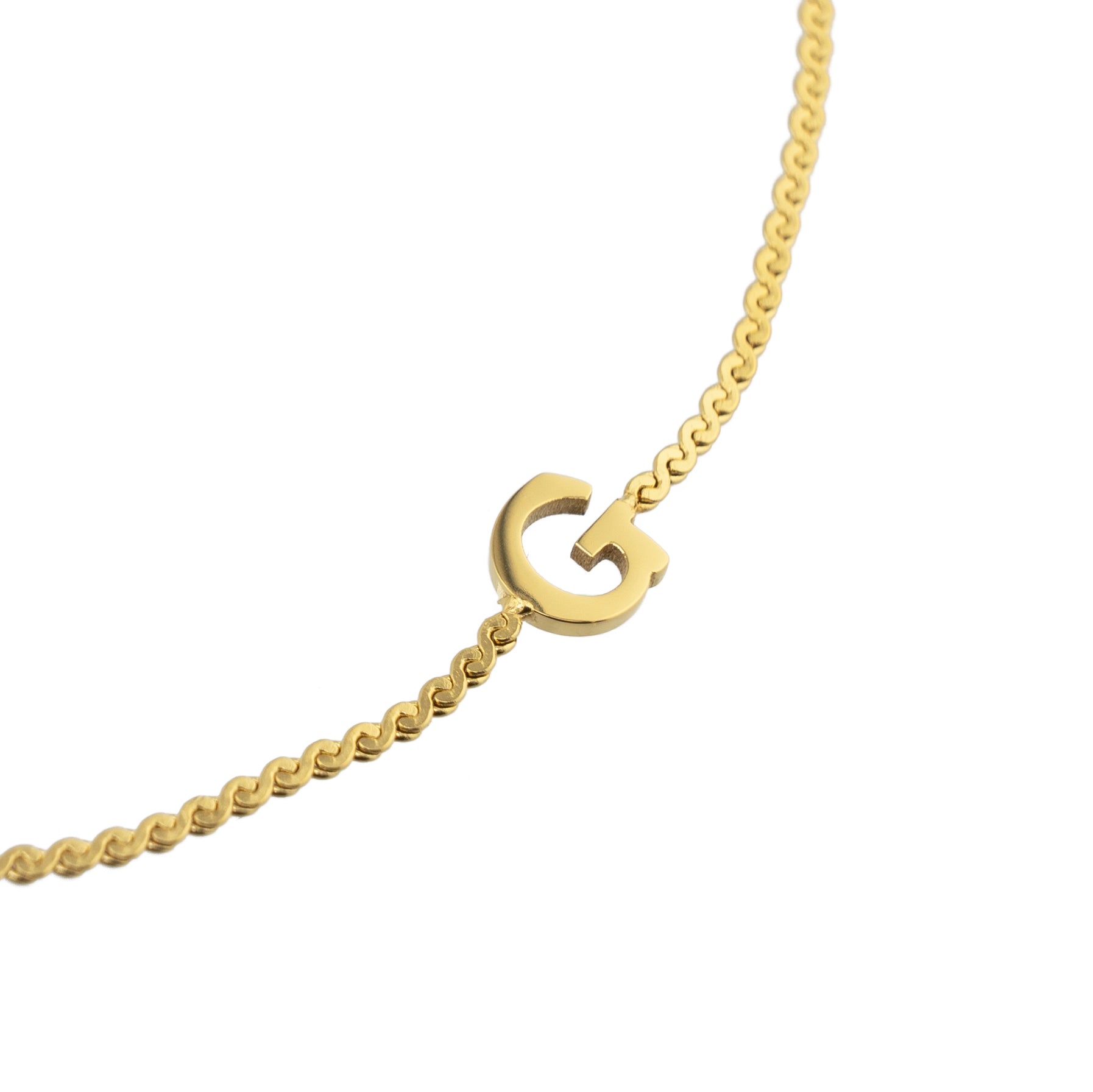 Waterproof Dainty Gold Initial Bracelet