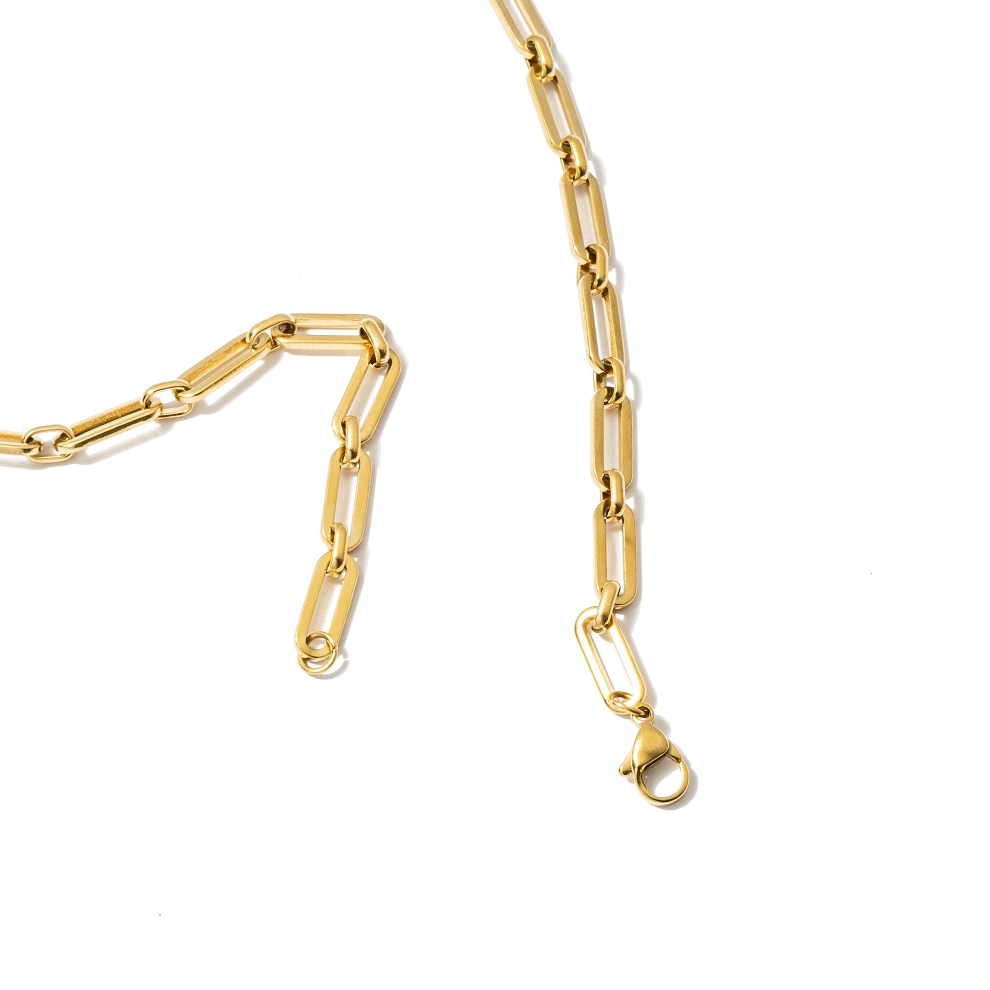 Waterproof Gold Paperclip Chain Necklace