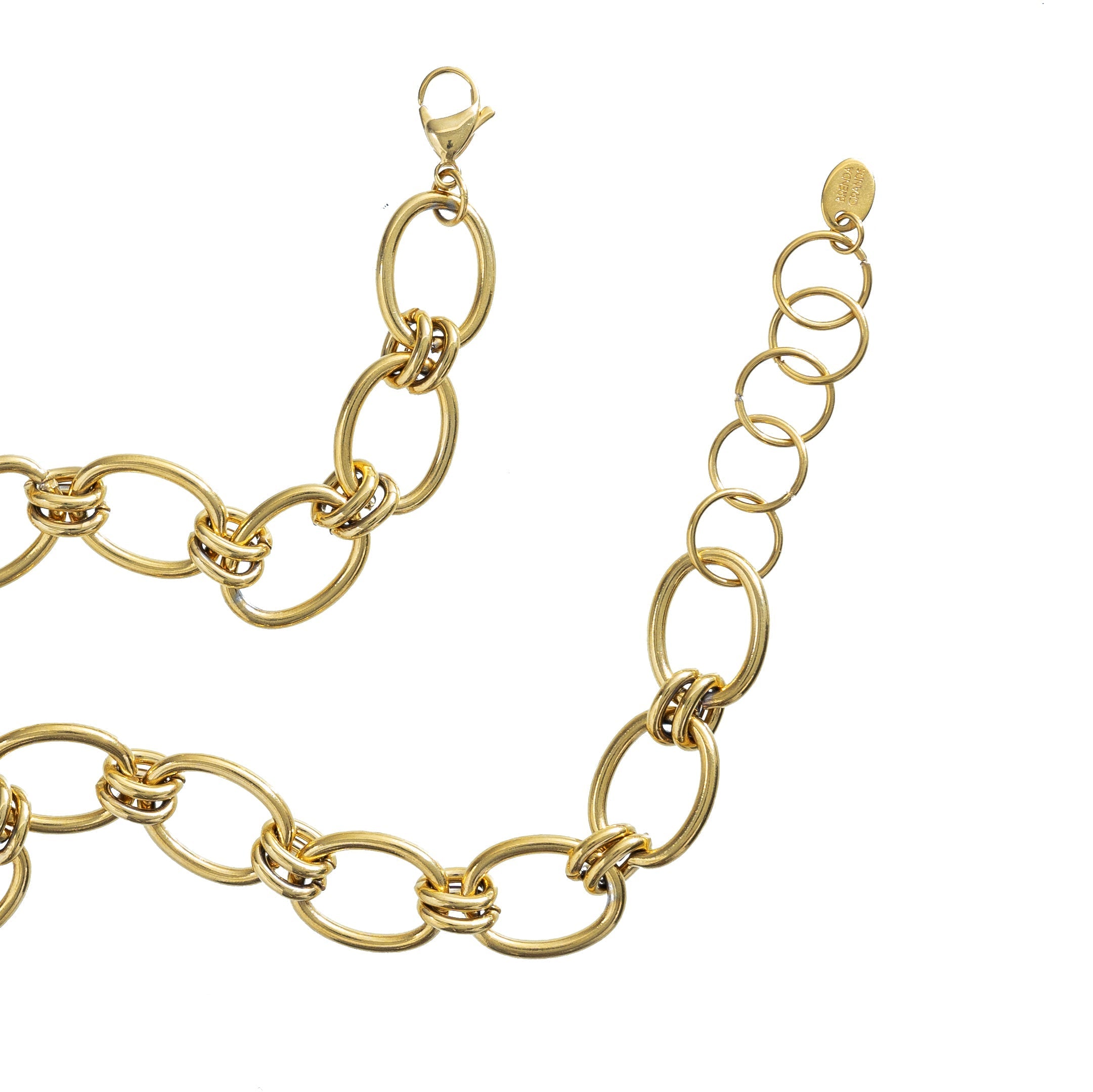 Waterproof Gold Chunky Oval Necklace