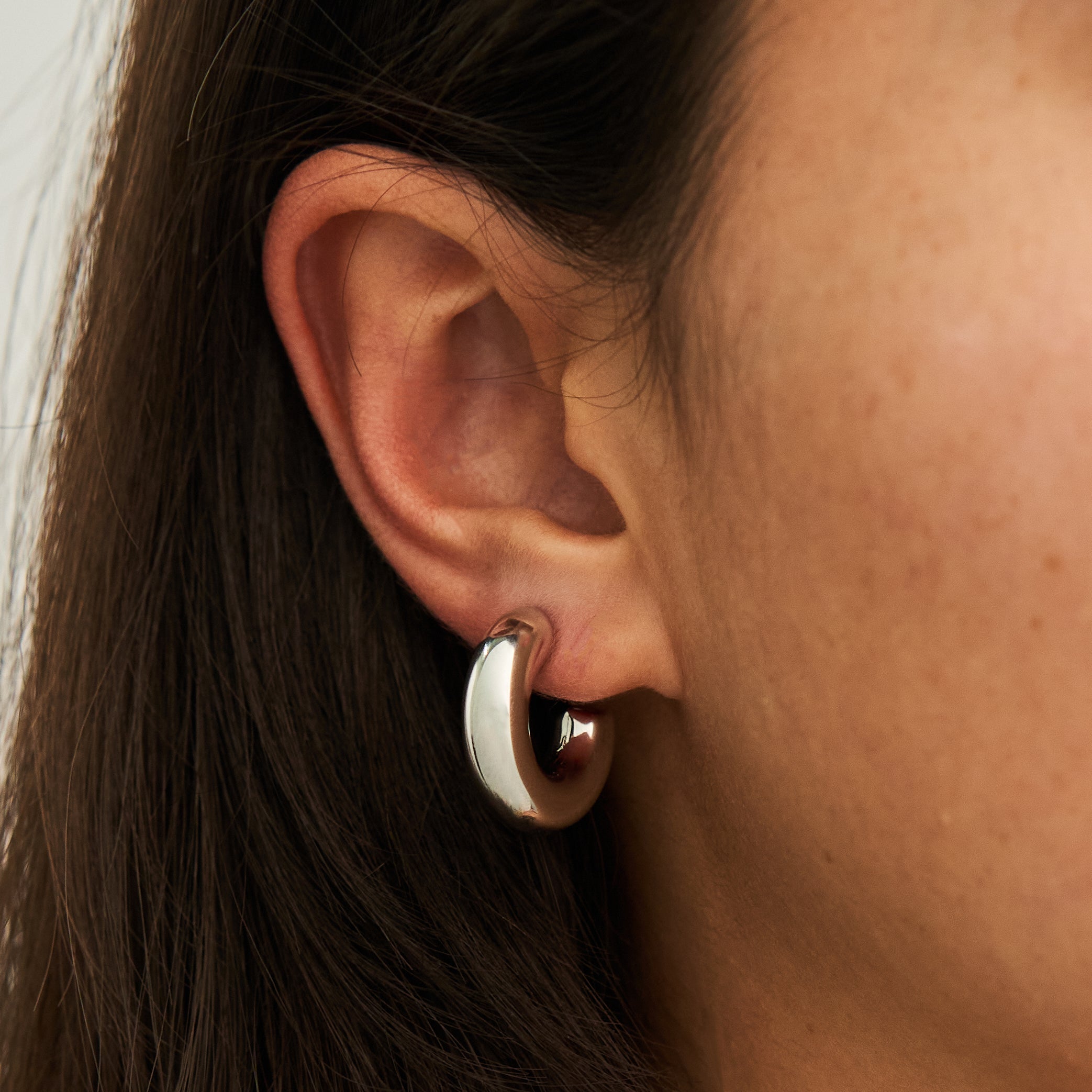 Waterproof Silver Bubble Mini Hoops