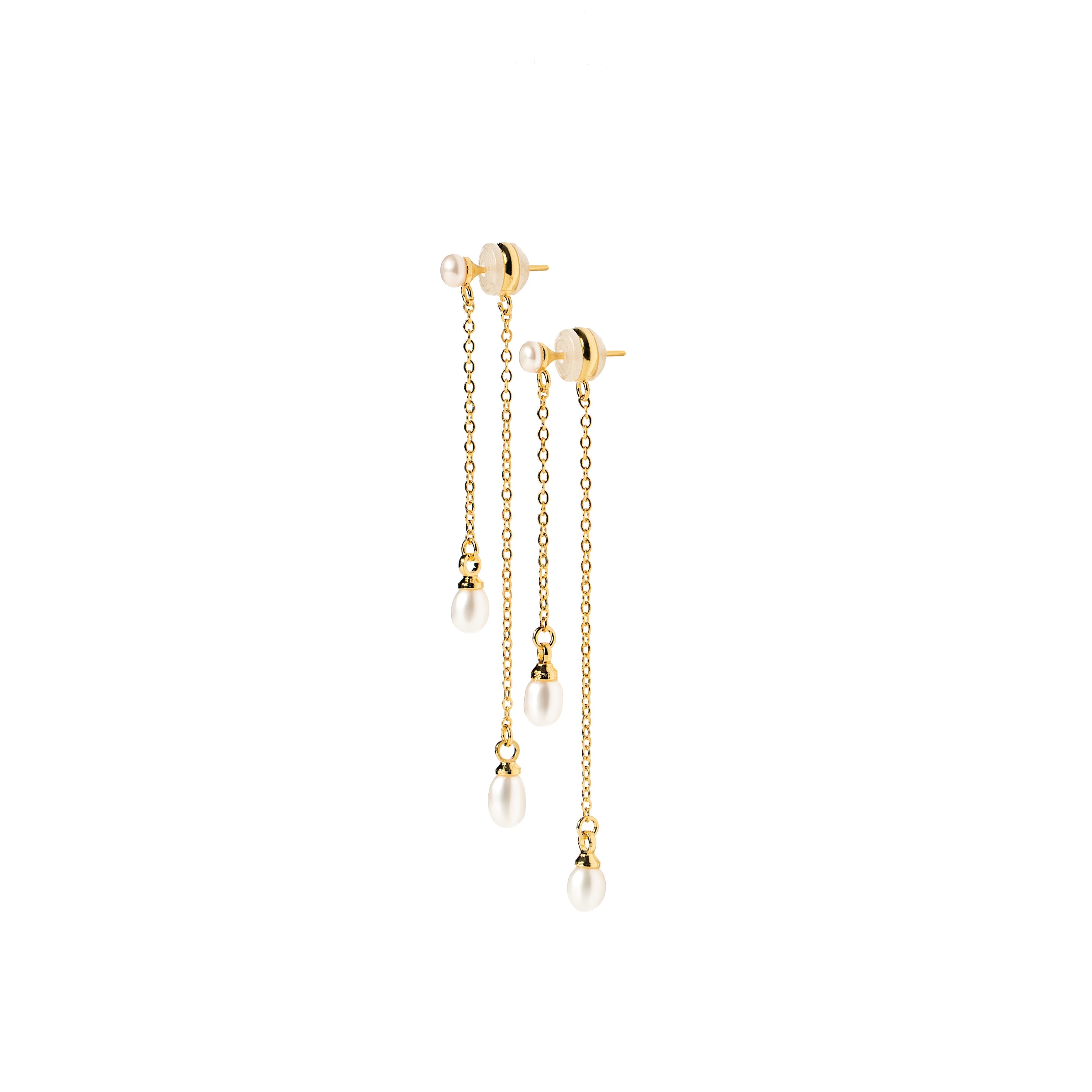 18K Gold Pearl Drop Earrings
