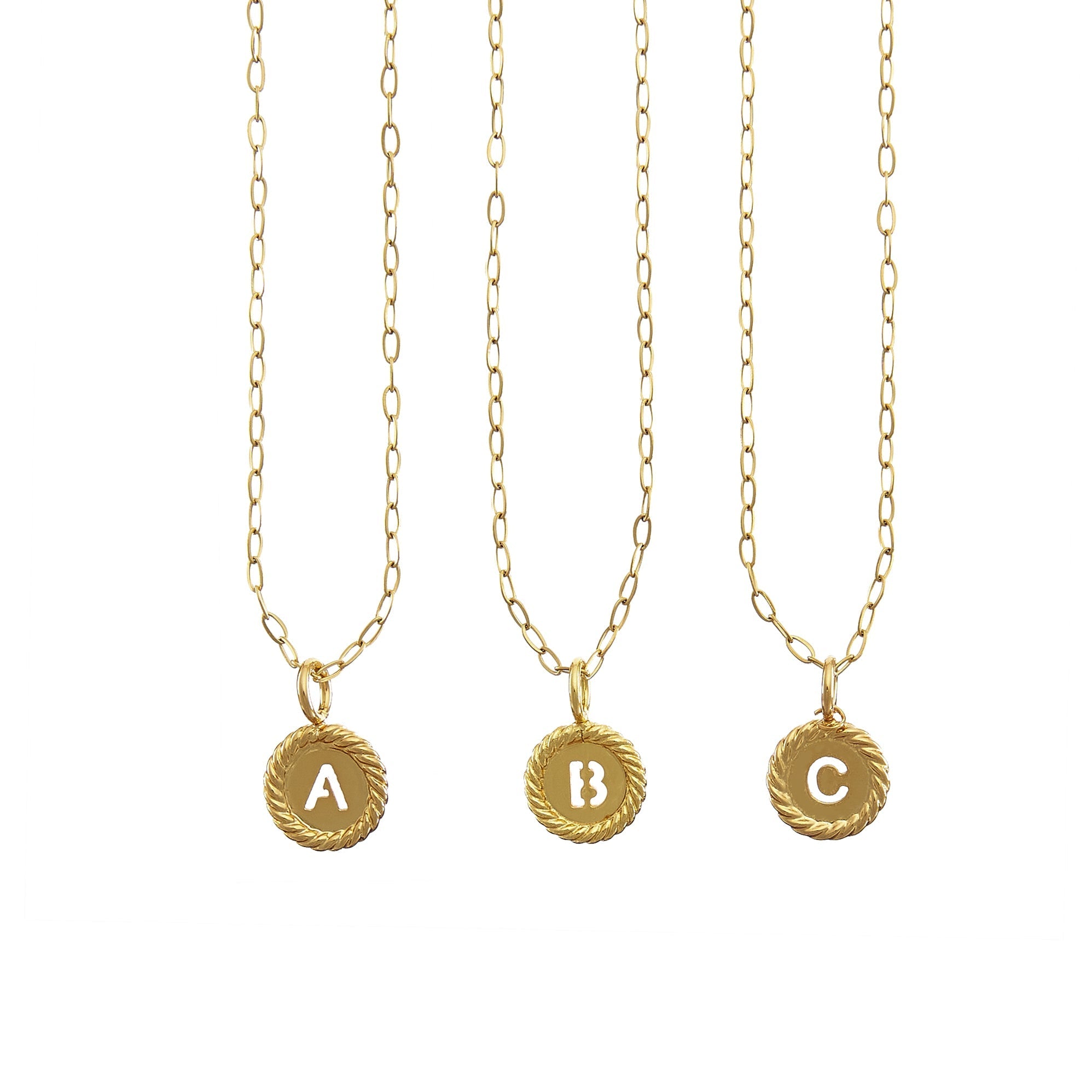 Waterproof Gold Sealed Initial Necklace Set x 16