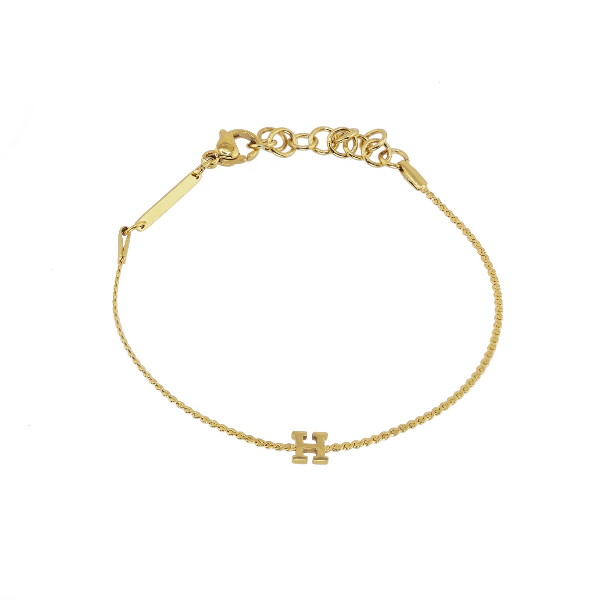 Waterproof Dainty Gold Initial Bracelet
