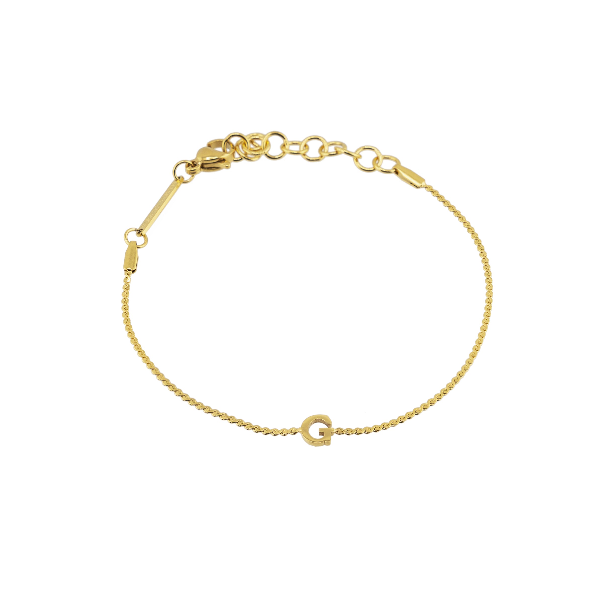 Waterproof Dainty Gold Initial Bracelet