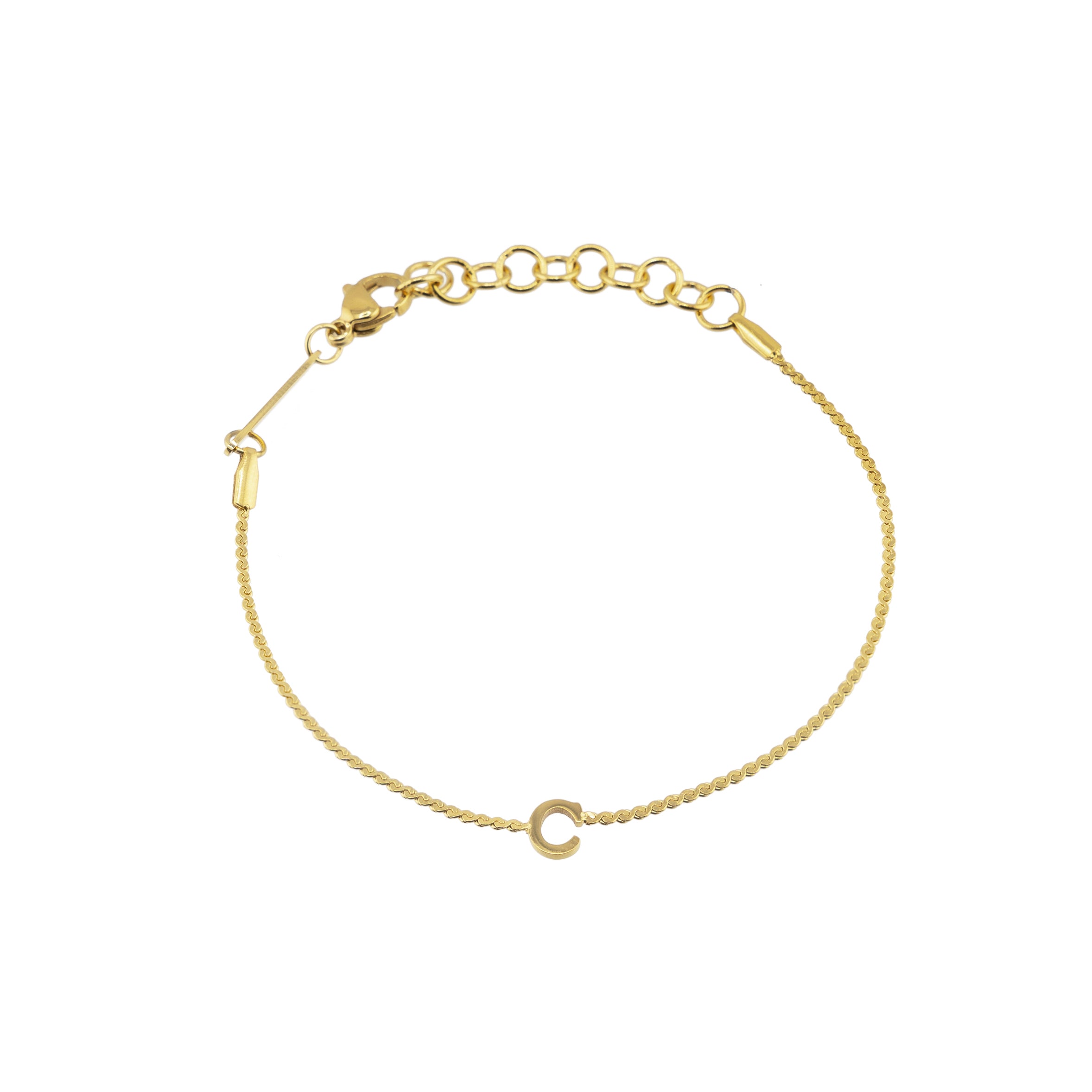 Waterproof Dainty Gold Initial Bracelet